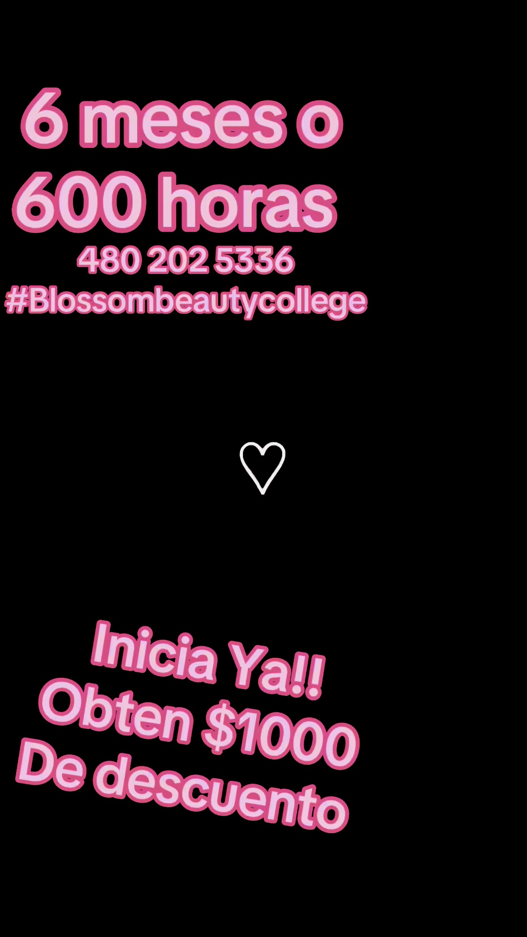 Estudia la carrera de esteticismo Blossom beauty College y graduate en seis meses o 600 horas.
Llama para más información sobre horarios descuentos y plan de pago.
480-202-5336