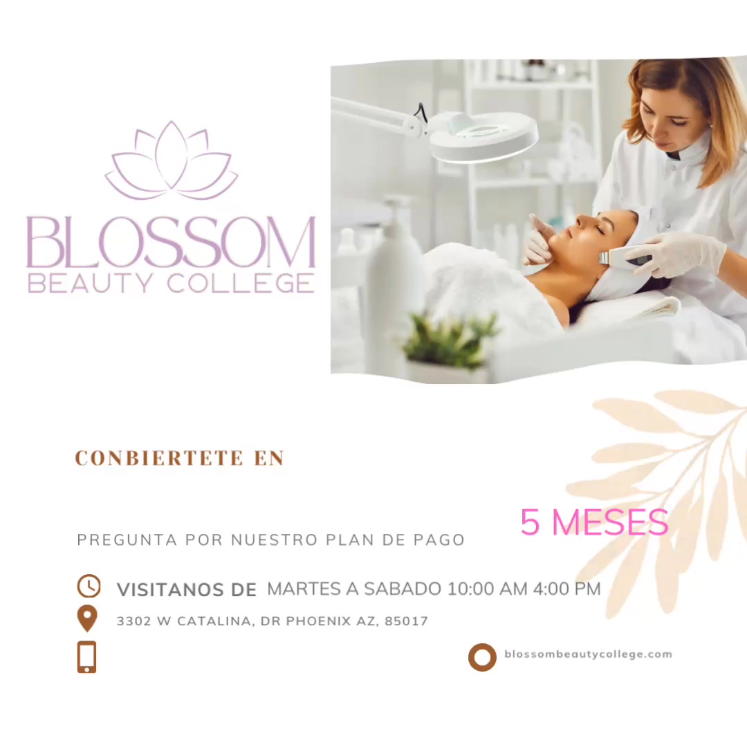 🌸Te gustaría ser un profesional de la piel en solo 5 meses ?? Te cuento el plan!!
Llámanos 480 202 5336