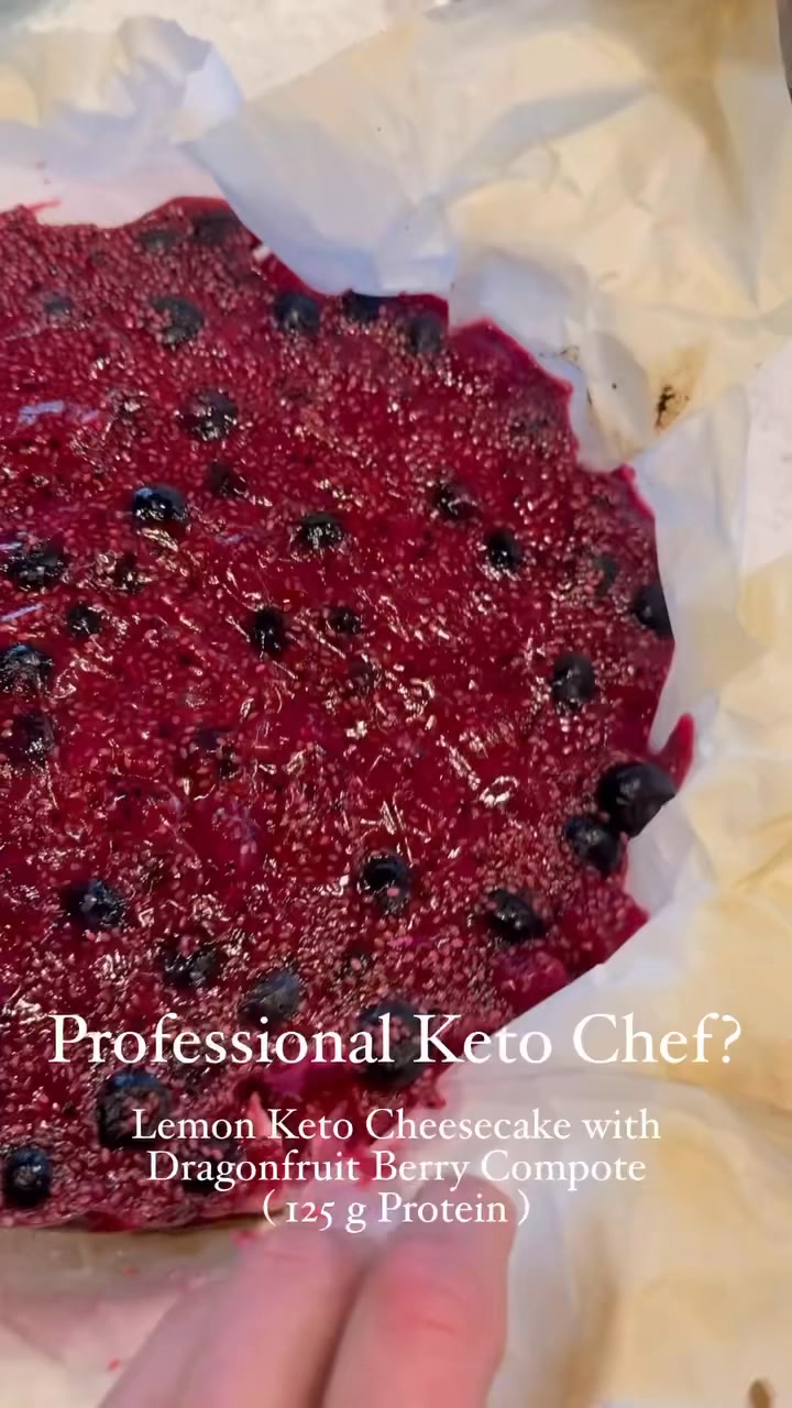 I’m not missing out on anything in life. Just look at part of my breakfast. This lemon cheesecake with dragonfruit berry compote. It has 125 g of protein and is completely organic keto and low carb. By Jenalee Marshall ♥️ Recipes with Ratings by Jenalee