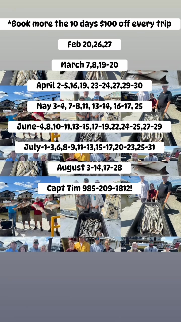 Come fish with Capt Tim Ortego Capt-Tim Ortego Louisiana Livin Adventures LLC Waterloo Rods Florida Fishing Products Yamaha Outboards Power-Pole Total Boat Control Blackjack Boats
