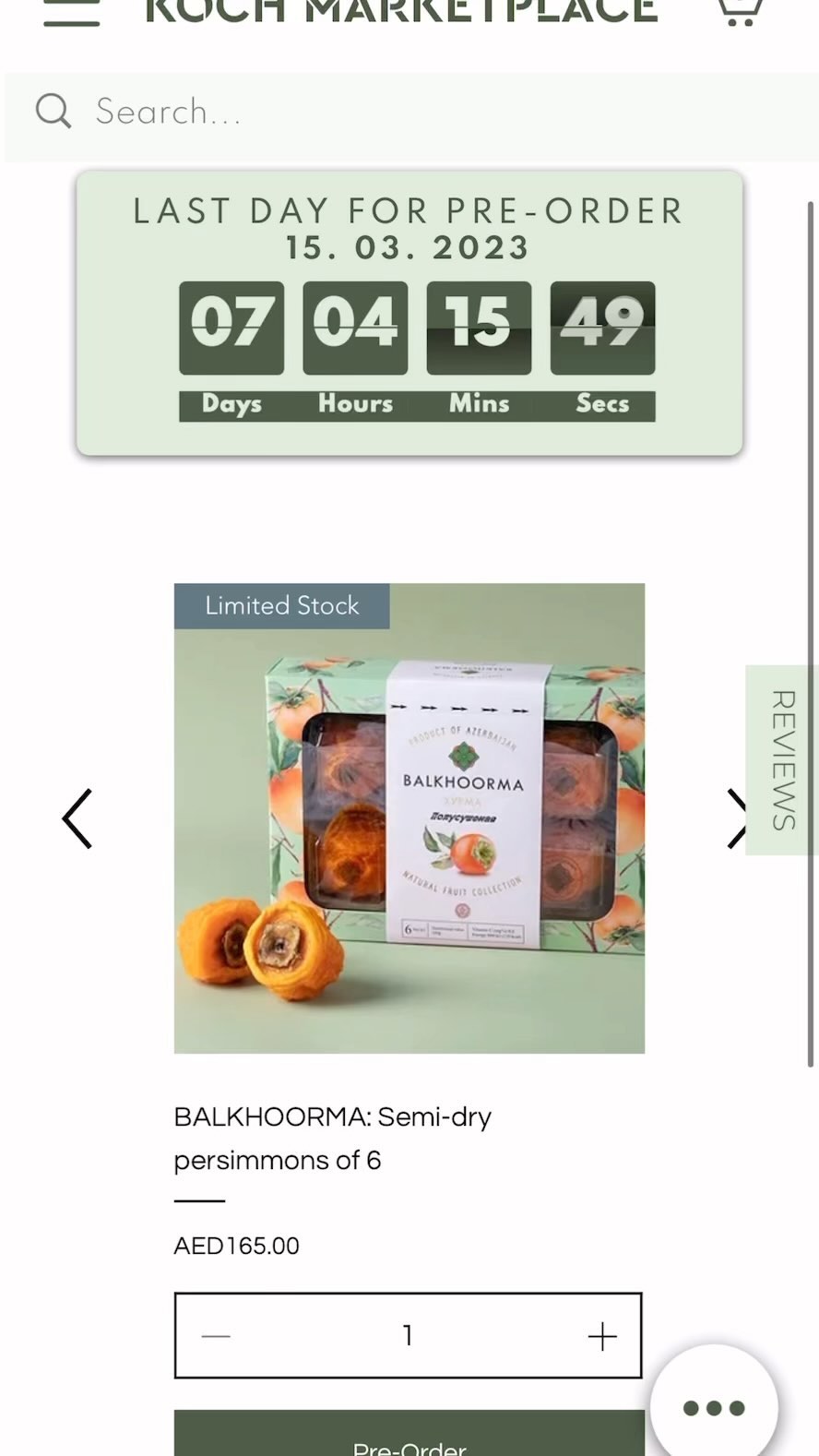 We’re excited to announce the launch of our newest product - 100% organic dried persimmons “BALKHOORMA” from Azerbaijan! 🇦🇿
Our persimmons are carefully selected from the best farms in Azerbaijan and dried to perfection, preserving their natural sweetness and flavor. They’re a healthy snack, packed with fiber, vitamins, and minerals. Plus, they’re free from any additives or preservatives, making them a truly organic and wholesome treat.
Our unique persimmons are only available in our marketplace in all of UAE, so be sure to order. They’re perfect for a quick snack on-the-go, or as a healthy addition to your favorite recipes.
So if you’re looking for a tasty and healthy snack option, give our 100% organic dried persimmons a try. Your taste buds (and your body!) will thank you.
Order from: www.kochuae.com
Please note that this item is only available on a pre-order basis, and we have already started receiving orders. The pre-order window will be open until the 15th of March, and all deliveries will be made between the 18th and 21st of March.
#organicpersimmons #driedpersimmons #persimmons #Azerbaijan #UAE #healthysnack #wholesomefood #fiber #vitamins #minerals #additivefree #preservativefree #healthylifestyle #foodie #yum #delicious #newproductlaunch #snacktime #foodphotography #foodstagram #foodlovers #instafood #foodblogger #foodiegram #marketplace #exclusiveoffer #Azerbaijan #Balkhoorma #kochfood #kochmarketplace