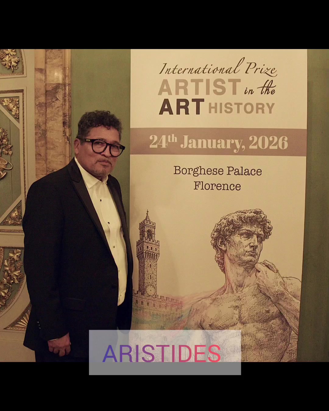 En Florencia Italia retirando el premio internacional ARTISTS IN THE ART HISTORY