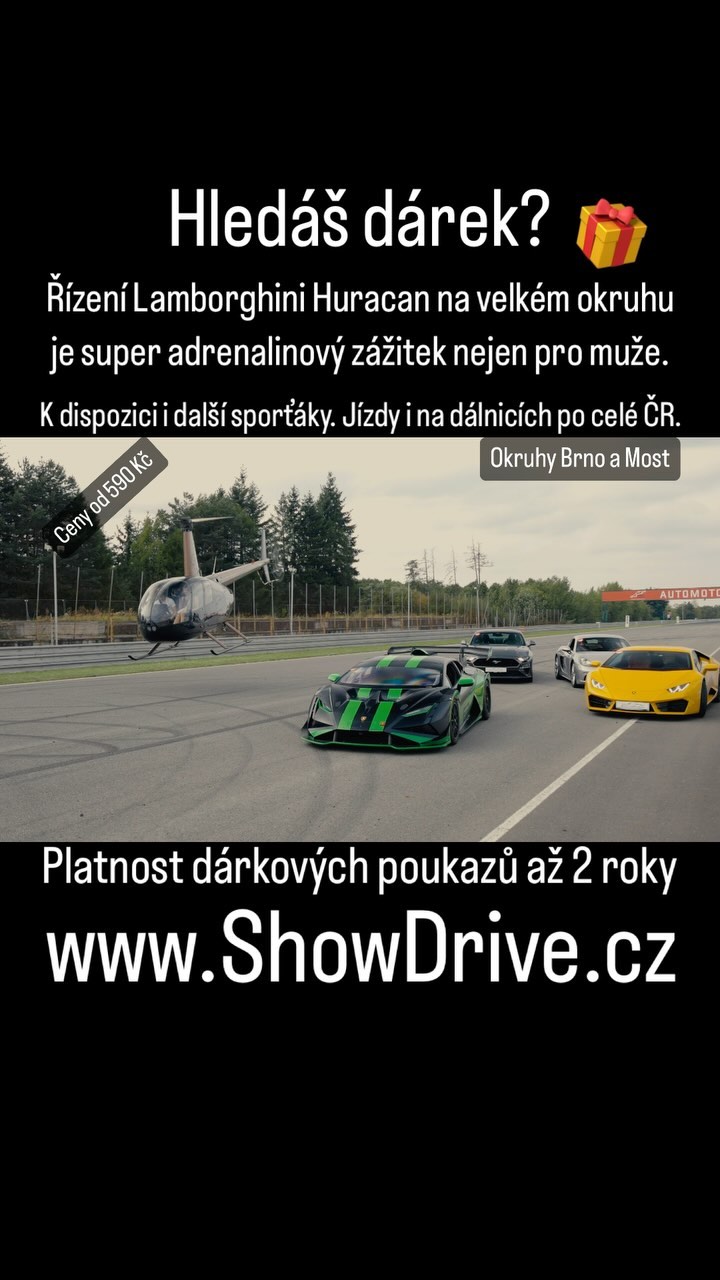 Hledáš dárek? Lety helikoptérou, řízení sporťáků na profi okruhu i dálnicích po celé ČR. Ty nejlepší dárky najdeš na ShowDrive.cz Nejlepší dárek je zážitek.
#darek #darky #jizda #vyhlidkovylet #zazitek #zazitky #lamborghini #ferrari #porsche #mustang #supertrofeo #robinson #helikopter #zabava #vanoce #czech #cesko #adrenalin