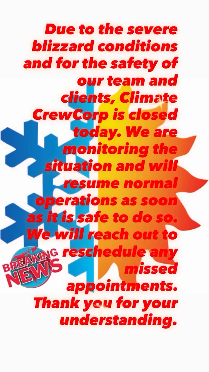 We understand that some clients might get mad- due to cancellation of service call but there is a blizzard in nyc. Safety of our team is our priority 💪🧑🔧👍