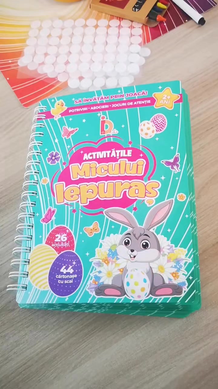 Gata cu ecranele
Gata cu „m-am plictisit”
Începe joaca care chiar îi prinde ✨
Se apropie Paștele 🐰🌸 iar cei mici au nevoie de activități care îi țin implicați.
„Activitățile micului iepuraș” include:
✨ cartonașe cu scai
✨ activități refolosibile cu marker
✨ exerciții pentru atenție și motricitate
📖 Îl deschid… și intră imediat în joc.
👉 Comandă direct pe site:https://www.ideicudichis.ro/product-page/activitatile-micului-iepuras