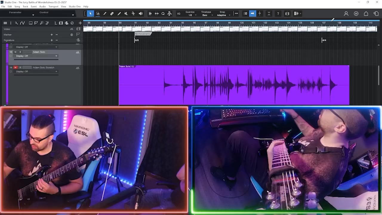 Ausleben Lick of the Week - With our recent breakthrough in remote collaboration efforts we plan to start streaming studio sessions regularly again so we can get more clips like this one of Adam tracking lead guitar parts for "Juicy Battle". In fact we will have our first streaming session of 2026 next week, so heads up to anyone that might want to join us on the stream. Sometimes technical issues create bottlenecks in the pipeline that really throttle forward progress and take the wind out the creative sails, but we've overcome several key hurdles recently that will help build momentum towards releasing some tunes that we're proud of.
#ausleben #lickoftheweek #metalband #metalmusic #jmfstudios