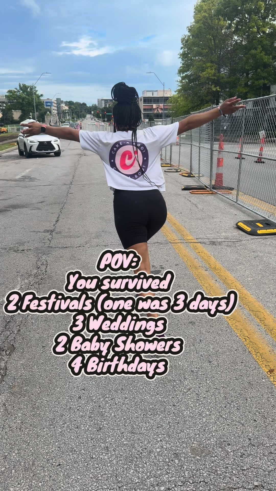 😮💨 This weekend was NOT for the weak.
🎪 2 Festivals (one was 3 days!)
💍 3 Weddings
🍼 2 Baby Showers
🎂 4 Birthdays
And somehow every order got out the door. 🙌🏾
The trailer survived.
The cakes survived.
I survived. 😂
Now who’s sending me on a vacation? ✈️🤣
#CakeABoo #SmallBusinessLife #KansasCityEvents #WeekendRecap #EntrepreneurLife