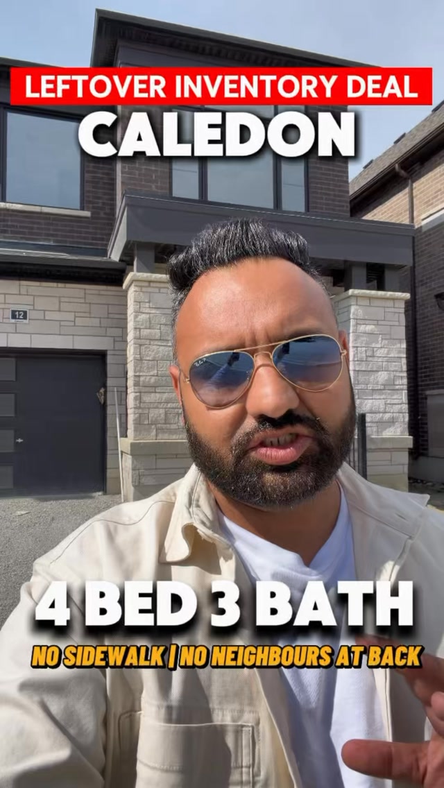 BUILDER INVENTORY DEAL — CALEDON
Move-in-ready detached home with $80K IN UPGRADES already included.
This is exactly why I always tell my clients to ask about builder leftover inventory.
🏡 Single-car detached home
✨ $80,000 of upgrades included
🛏️ 4 bedrooms
🛁 3 bathrooms
🚫 No sidewalk lot
🌳 No neighbour at the back
🚗 Extra parking potential
🏠 Upgraded elevation
✨ Upgraded interior & finishes
🔑 Move-in ready
Instead of waiting years for a new build and paying separately for upgrades, this home already has significant upgrades built into the inventory deal.
If you want to see the actual house, don’t just save this post — reach out.
📲 Call/Text 416-857-7186
Arshdeep Singh | Royal LePage Signature Realty
🌐 ArshPanesar.ca
📌 SAVE this for your next home search.
🔄 RESHARE this with someone looking for a move-in-ready detached home in Caledon.
#arshpanesar #tdotpreconca #caledonrealestate #builderinventory #newhomes