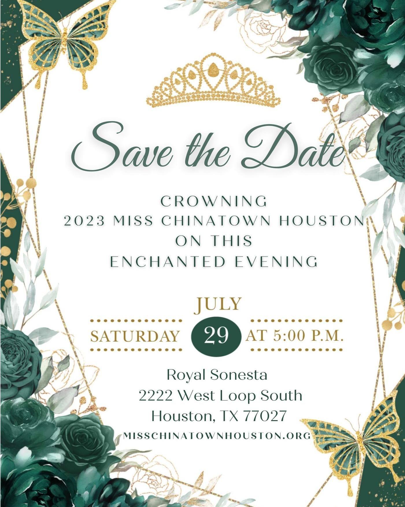 It's time to mark your calendars as the count down begins! In just a few months, we will be crowning Miss Chinatown Houston 2023! It's going to truly be an enchanting evening you don't want to miss. Ticket sales will soon be available#asianscholarship https://misschinatownhouston.org
#chinatownhouston #misschinatownhouston #asianpageants #asianscholarship