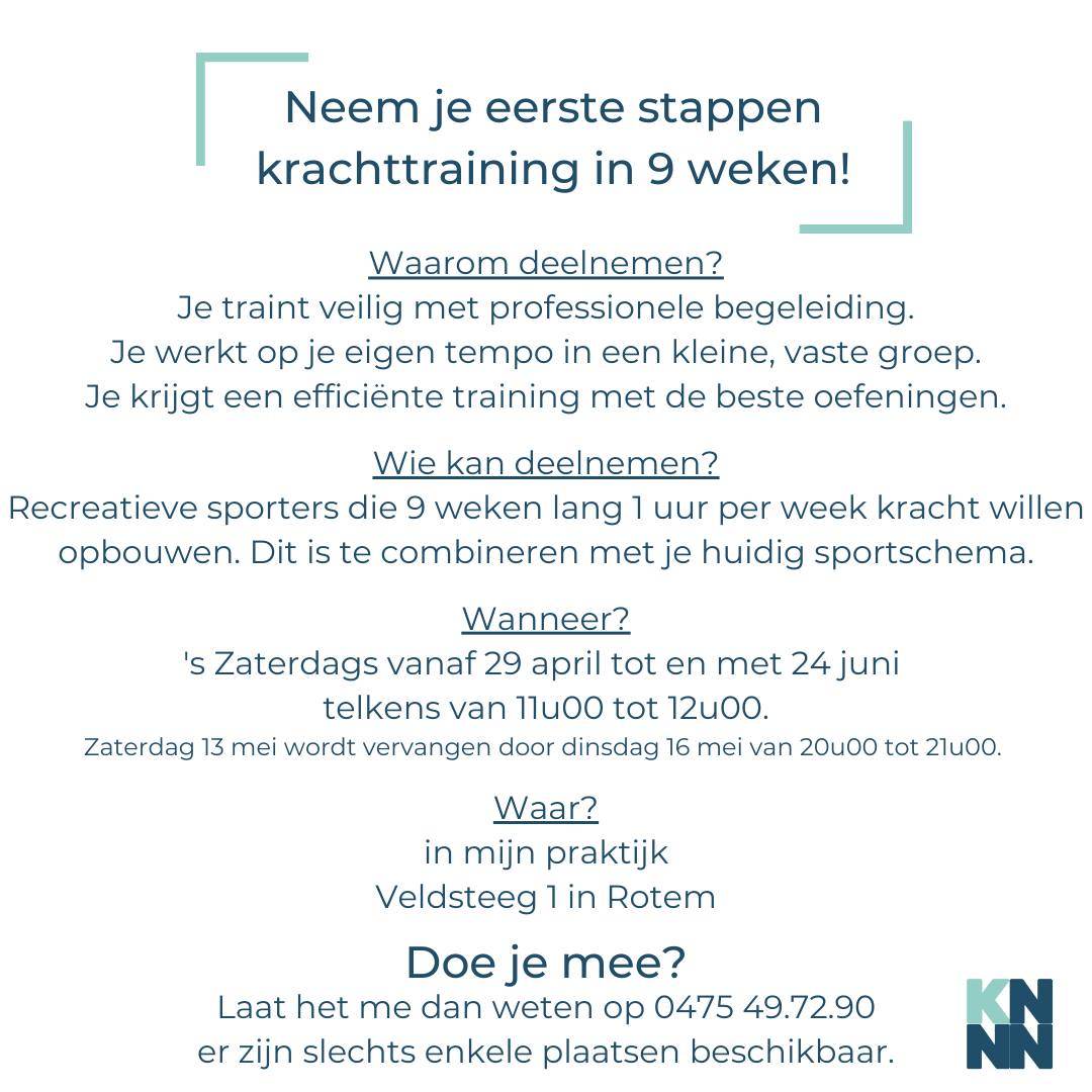 Nieuwe reeks krachttraining!
Wie doet mee?
#kinesist #krachttraining #groepsles