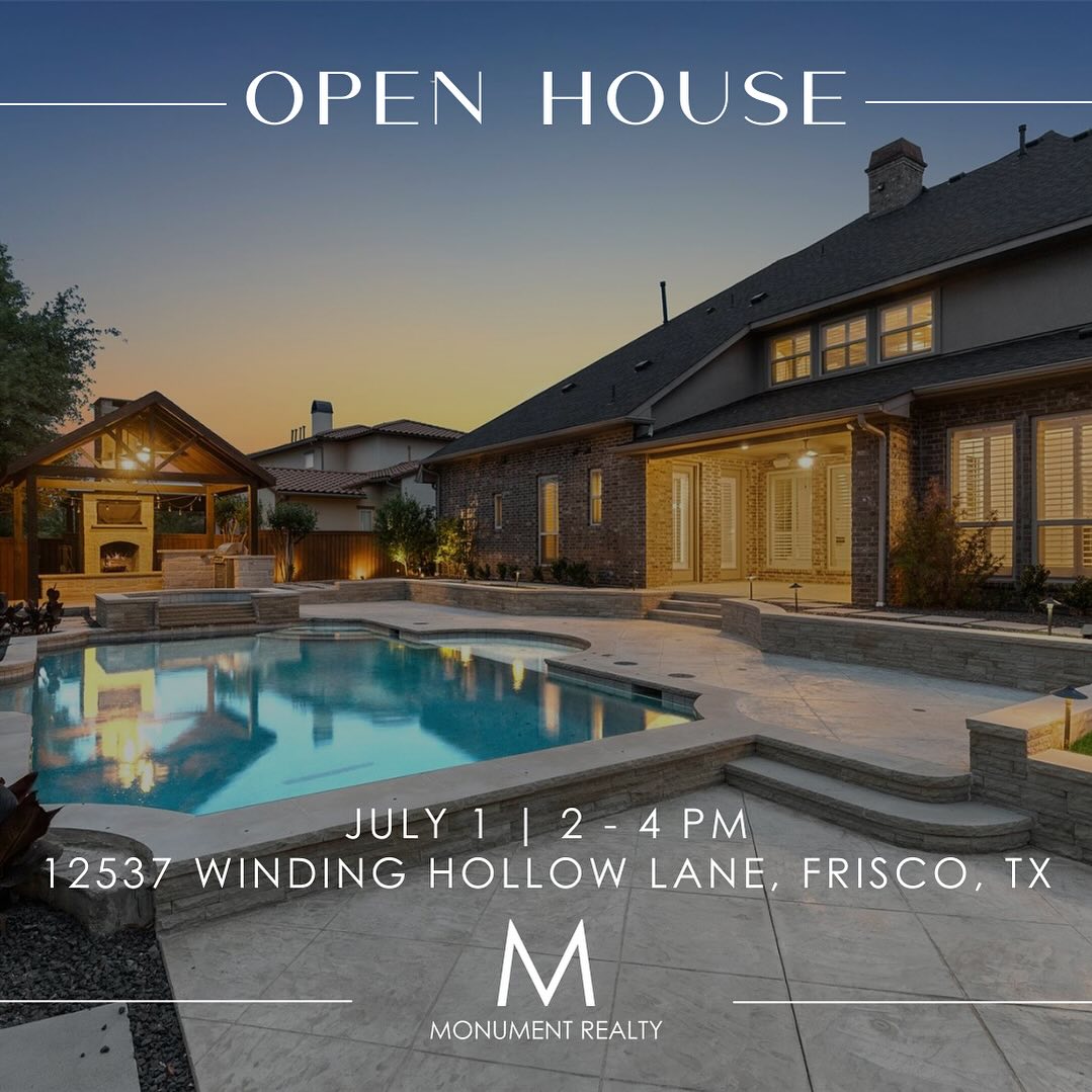 Come and stop by tomorrow from 2 - 4 pm for an open house at this beautiful home in the heart of Frisco, TX. Don’t miss your chance to make this your home sweet home 🏡
Looking for your dream home? Give me a call!
📞 945-217-6410
#openhouse #frisco #dallas #realtor #realestate