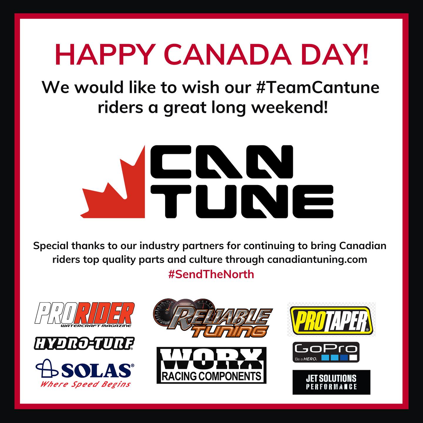 Wishing all our #teamcantune riders, partners, affiliates, family a friends a Happy Canada Day! #reliabletuning #canadaday #sendthenorth #sendthenorth #seadoo #seadoospark #seadoosparktrixx #seadootrixx