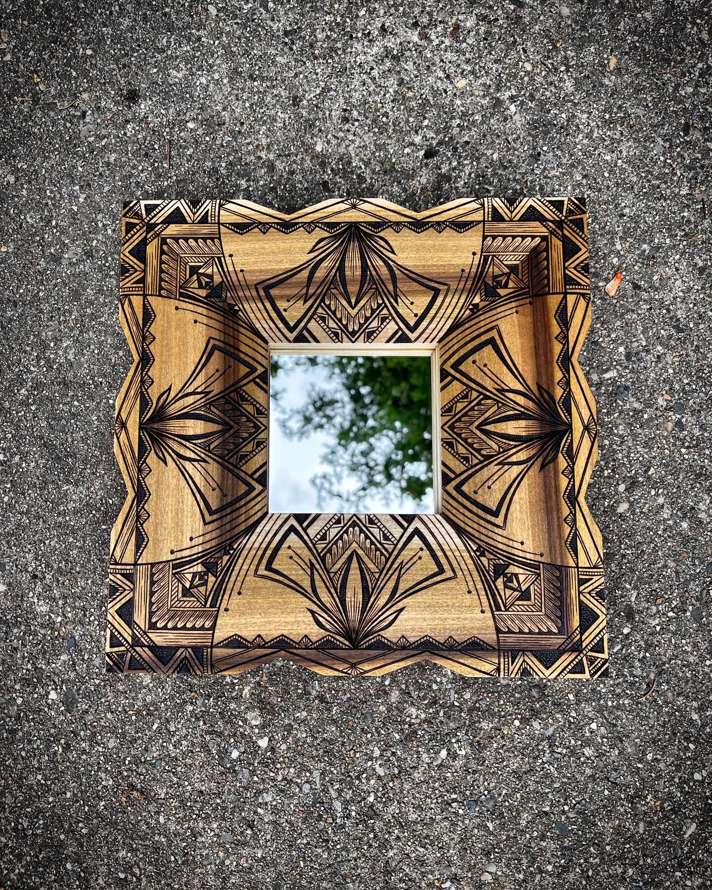 Very pleased with how this custom order mirror came out 🤩
.
.
.
.
.
.
.
.
.
#kcapurasdesign #pyrography #pyrographyart #pyrographyartist #woodart #woodartist #woodburning #woodburningartist #woodburningart #woodporn #burnedbyhand #freehand #artdecointerior #artdeco #abstractart #woodcraft #originaldesign #oneofakind #femalewoodworker #naturalstyle #homedecor #boho #bohohome #statementpiece #mirror #wallart #artofinstagram #artporn #michigan #localartist @razertip @odiesoil