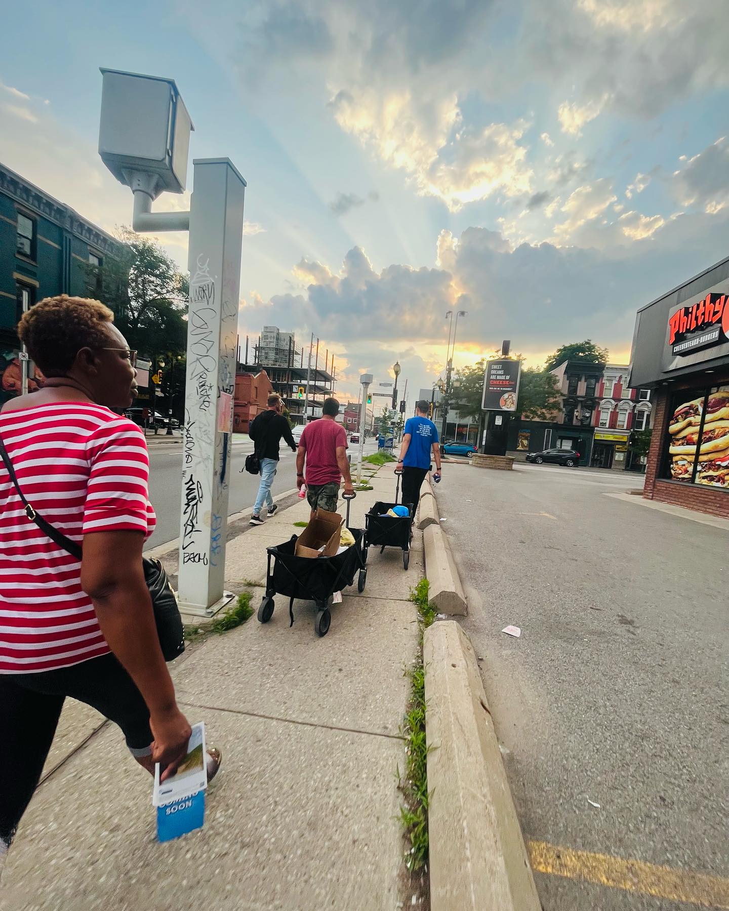 Loved the sky last night 😍 thank you Lord for holding off the rain till we all got back!
Lots of bellies were filled last night, but even more so people were fed spiritually 🙏🏼
My group felt to take a different way back than usual, we kept asking Holy Spirit to lead us. We ended up walking past a car dealership and connected eyes with one of the workers. He was drawn to us, just as much as we felt drawn to him!
He said he was Sikh and he’s never heard the gospel before. As we shared Jesus with him, and the reality of eternity…. His eyes were WIDE open. I mean, you could just see he was truly listening to every word 😍
We chatted for a good 10-15 minutes or so, and then prayed with him. He said he’s very open and seeking!! His wrist felt better after we prayed also, hallelujah!
I told him it’s not a coincidence we are chatting tonight …. We RARELY ever go down that street, I mean, I don’t even remember going down that street ever! Lol he was surprised
But I said, GOD wanted to meet you tonight and share the good news of Jesus ☺️🙌🏼
We left him with some pamphlets and were on our way, as it JUST started to rain. Praying for this man’s heart to receive Jesus and his whole family!! 🙏🏼
- come join us every Tuesday @7pm -
Love on Hamilton