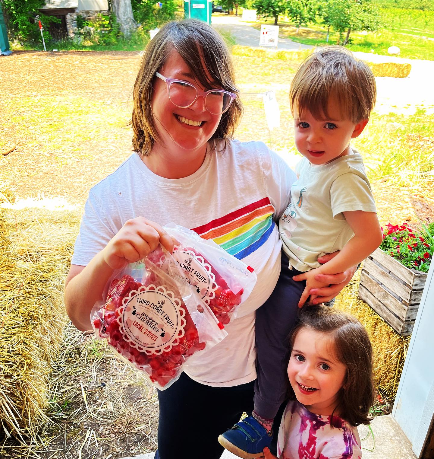 Tart cherries are ready! Also known as sour cherries for all of you that love to bake or freeze. Come on by for easy picking of tarts, rainiers and dark sweets. We are open every day from 9-6!