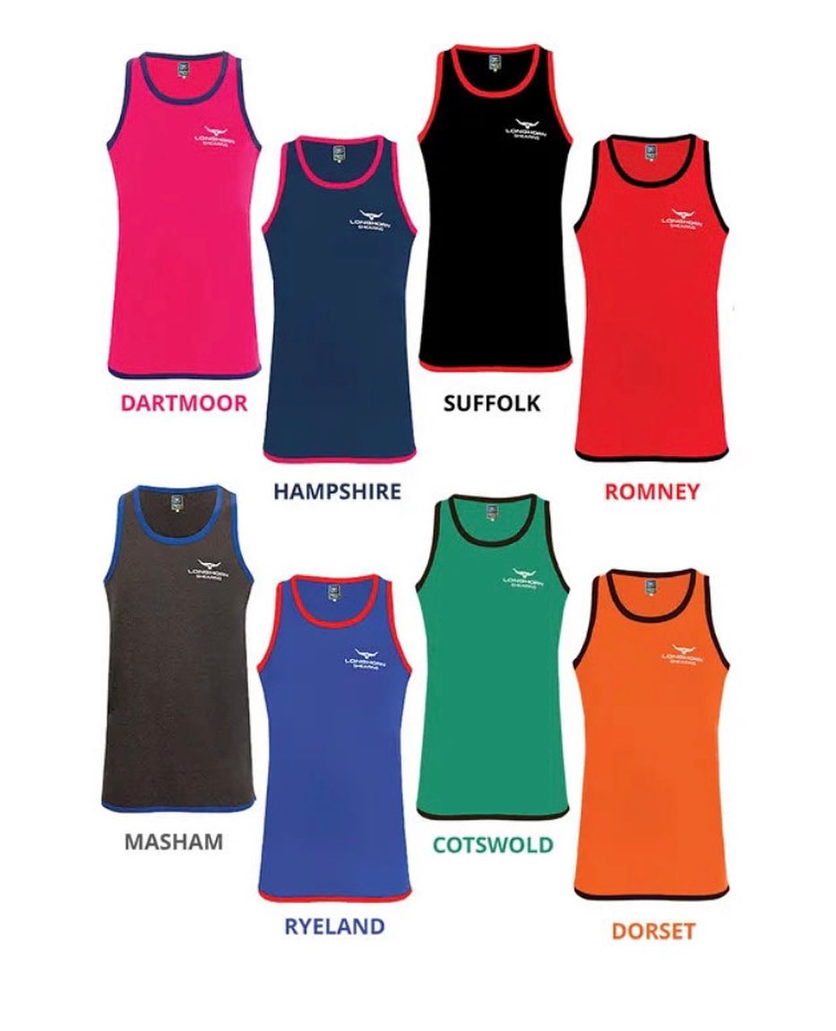 Run don’t walk 🏃♂️I’m now a stockist for @hornershearingofficial All singlets can be personalised with your work/club logos, just pop me a message. Tag a farmer 👌😉 #hornershearing #horner #longhorn #longhornsinglet #singlet #shearing #shearing2023 #sheepshearing #sheepshearinguk #ukfarming #yfc #youngfarmers #farming #farmers #workwear #embroidery #perfectlittledesigns