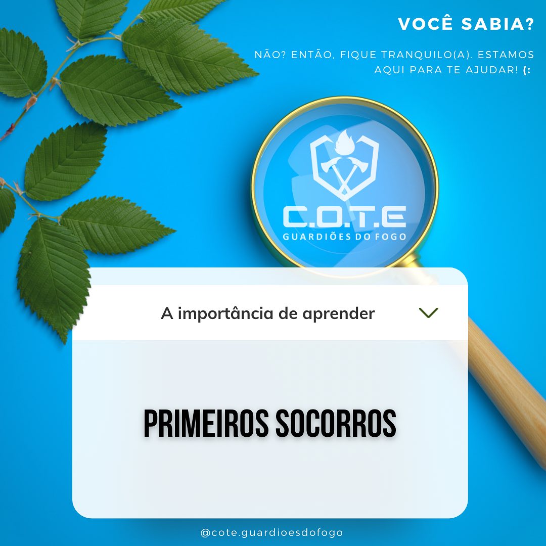 Neste post, estamos aqui para falar sobre a importância de saber os Primeiros Socorros! ⛑️
⠀
Venha aprender conosco esse conhecimento tão importante que pode salvar vidas!
⠀
Não deixe de conferir, porque está muito bacana esse conteúdo! 😍
⠀
Deixe aqui nos comentários o que mais você gostaria de ver por aqui! ↓
⠀
Compartilhar conhecimento, é compartilhar vida! ❤️🤝
⠀
C.O.T.E. - Guardiões do Fogo,
“Lutando pela sua vida e seu futuro.”
⠀
#conhecimentoépoder #primeirossocorros #salvarvidas #resgate