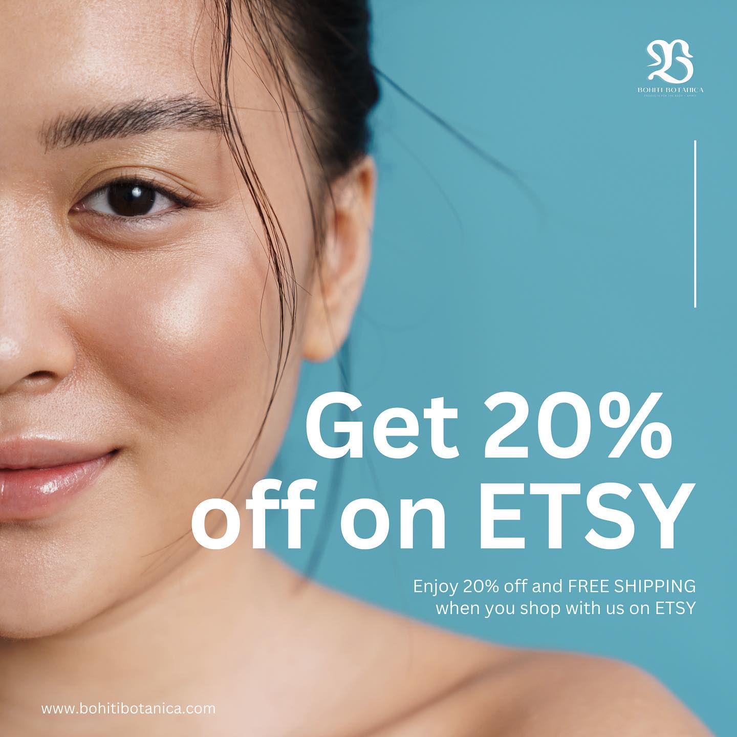🌿🛍️ Exciting News! 🛍️🌿 Bohiti Botanica is offering 20% off and FREE shipping on all orders on Etsy until July 29th! 🎉 Don't miss out on this amazing deal to bring home some beautiful botanical skincare treasures! 🌺🍃
#BohitiBotanica #EtsySale #BotanicalGems #LimitedTimeOffer #ShopNow