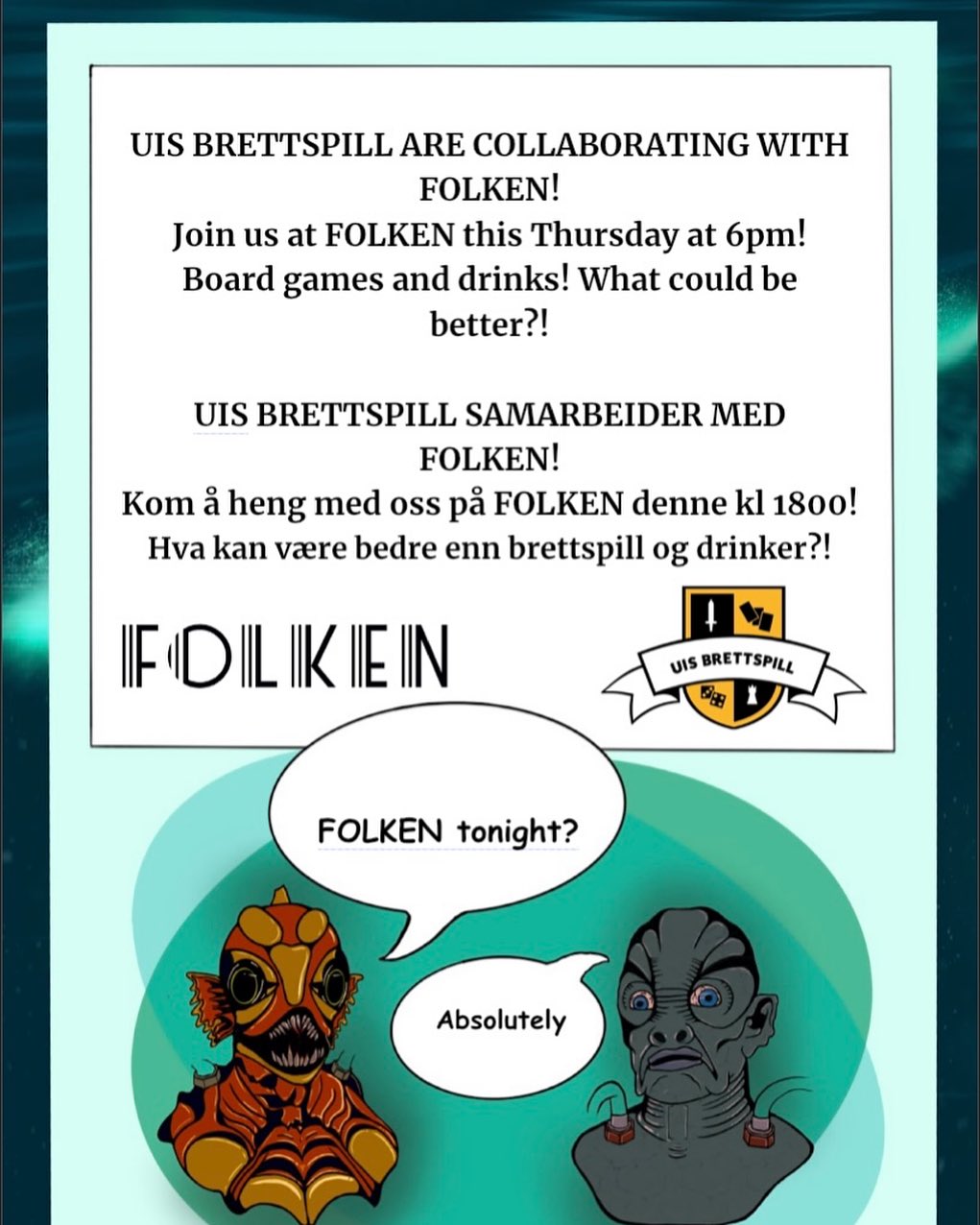 Come join us at FOLKEN!
#folken “uisbrettspill #boardgames
