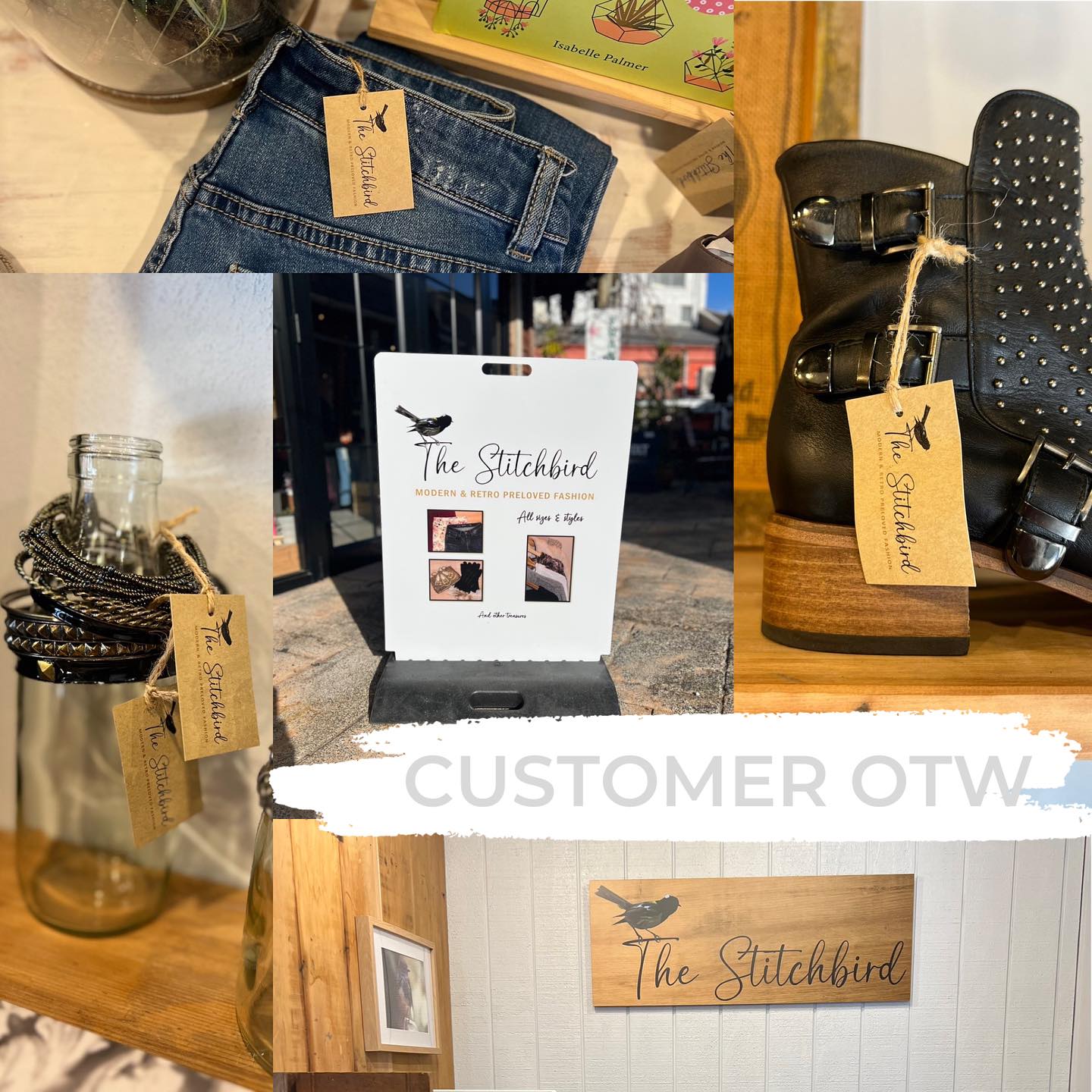 Customer of the week @stitchbird_nz a beautiful little pre-loved boutique in Cambridge. We were delighted to supply them with swing tags, store sign and foot path signs.