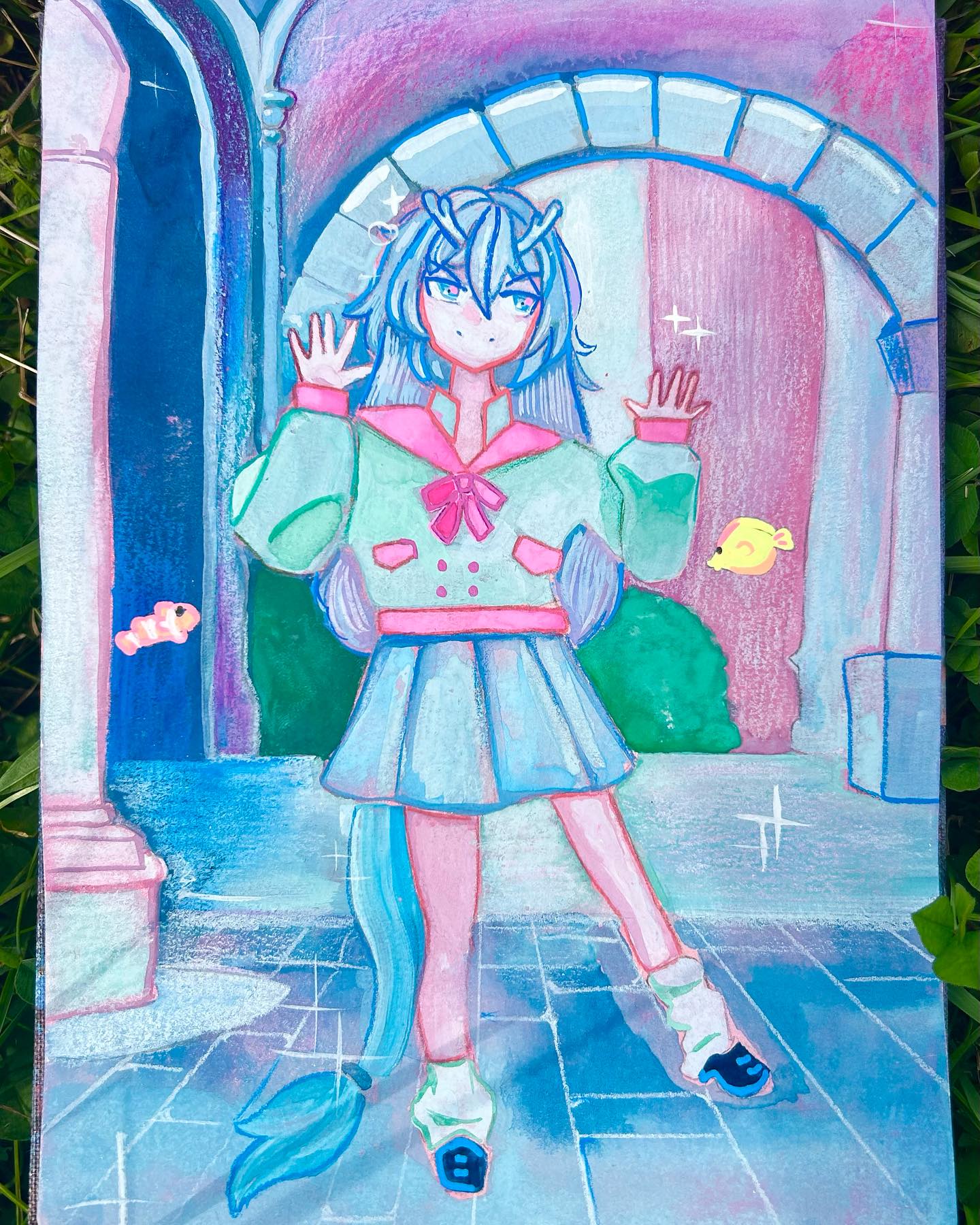 bailu from @honkaistarrail & some close-ups to show how sparkly it is 🫧✨
-
#gouache #sketchbook #mihoyo #honkai