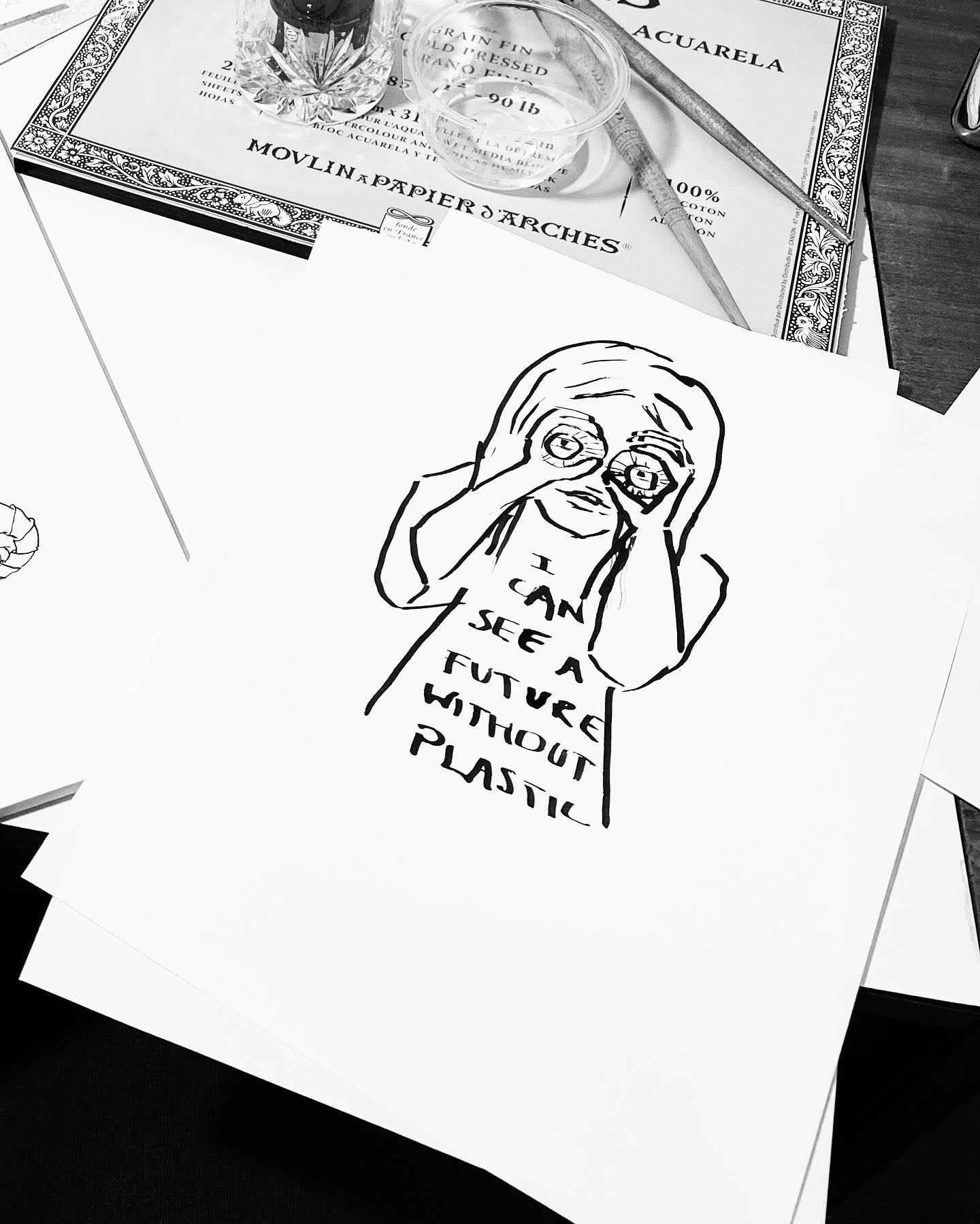 Just posting a Lady Able as it’s been a while. “I can see a future without plastics” or should that be a past? #jasminelillebyart #plasticpollution #savetheplanet #illustration