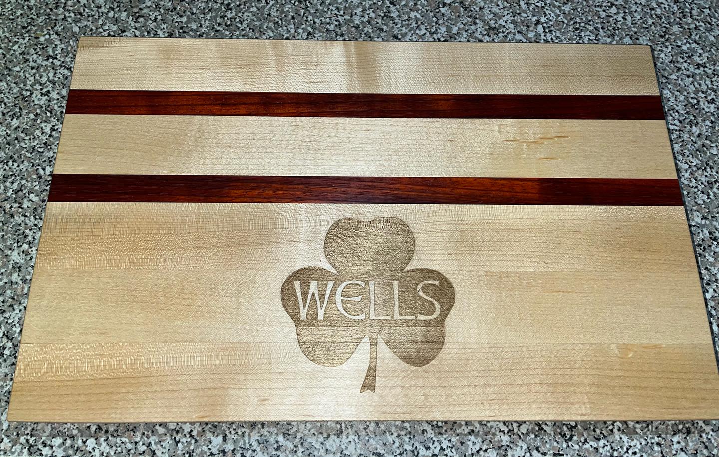 NY Maple and African Padauk cutting board. Ready to go out to customer!