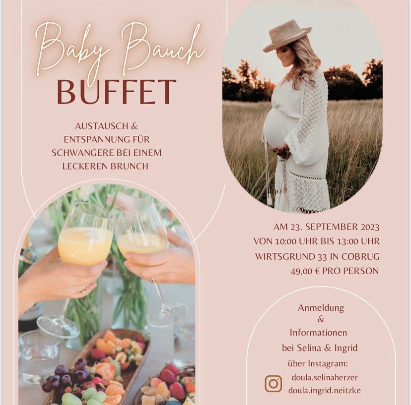 ♥️BABY-BAUCH-BUFFET♥️
Du bist gerade schwanger? Dann ist unser BABY-BAUCH-BUFFET genau das Richtige für Dich! ♥️
Bei einem gemütlichen gemeinsamen Brunch findest Du hier von Austausch & Entspannung bis hin zu Tipps zur Vorbereitung für Deine Geburt von allem etwas…
✨Nimm Dir was Du brauchst✨
Wir freuen uns auf Deine Anmeldung via Privatnachricht
#schwanger #geburt #geburtsvorbereitung #schwangerentreff #baby #babybauch #pregnant #doula #entspannung #atemübungen #verbindung