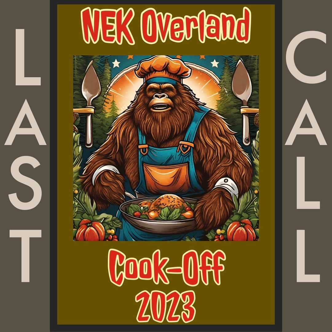 Last call to sign up for this years cook off. Closing registration Friday. Come enjoy some awesome class 4 roads and join in on the fun and laid back cooking competition. More info @ nekoverlanding.com