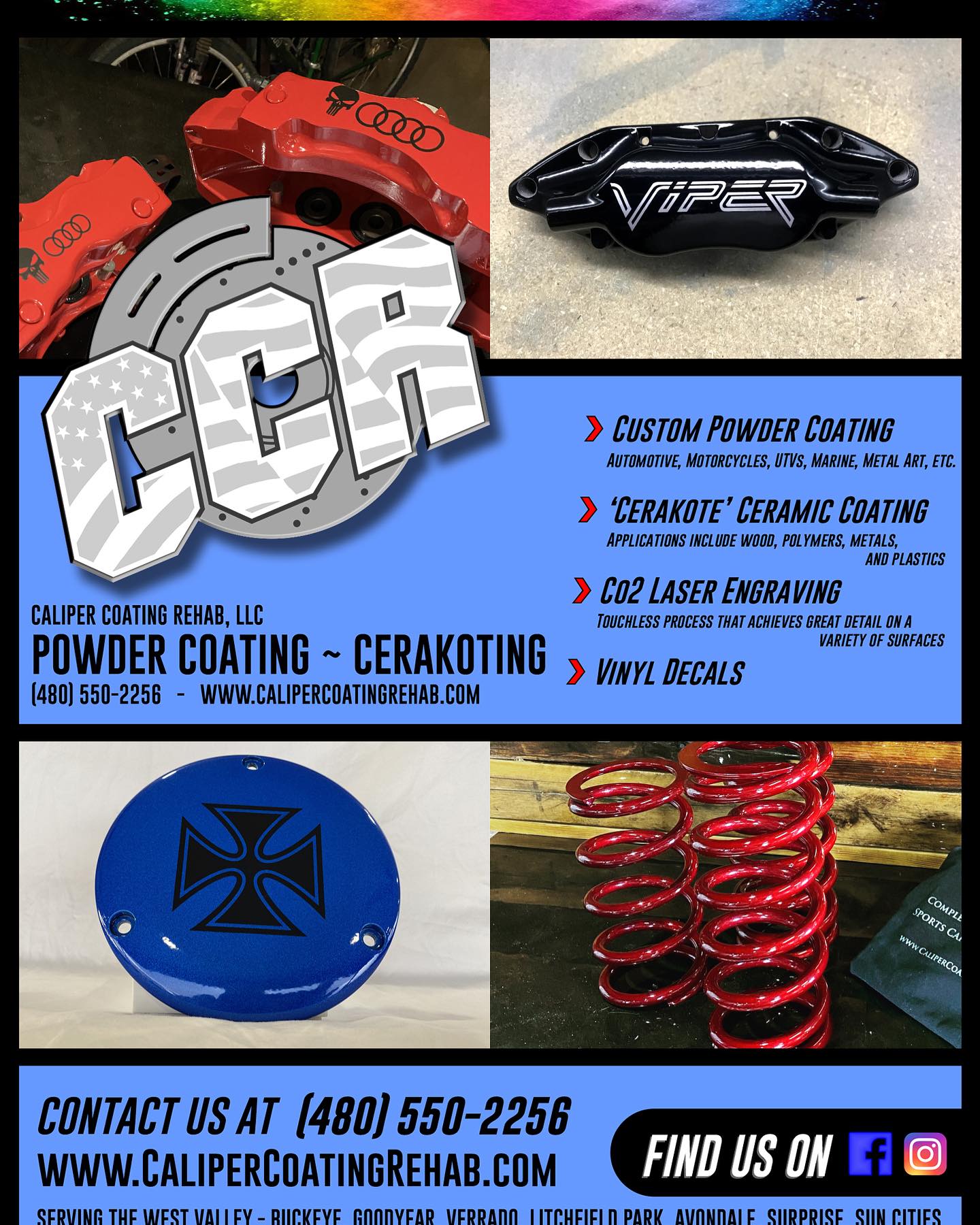 Powder Coating Services In The West Valley #calipercoatingrehab #powdercoating #cerakote #prismaticpowders #automotive #calipers #buckeyeaz #arizona #westvalleyaz #customparts
