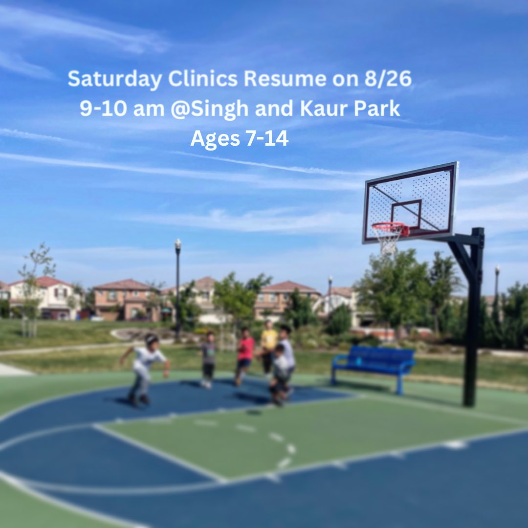Saturday Splash Clinics 🏀
9-10 Am
Singh and Kaur park, Elk Grove
Beg/int skill
Ages 7-14
$10 drop-in
#makeasplash