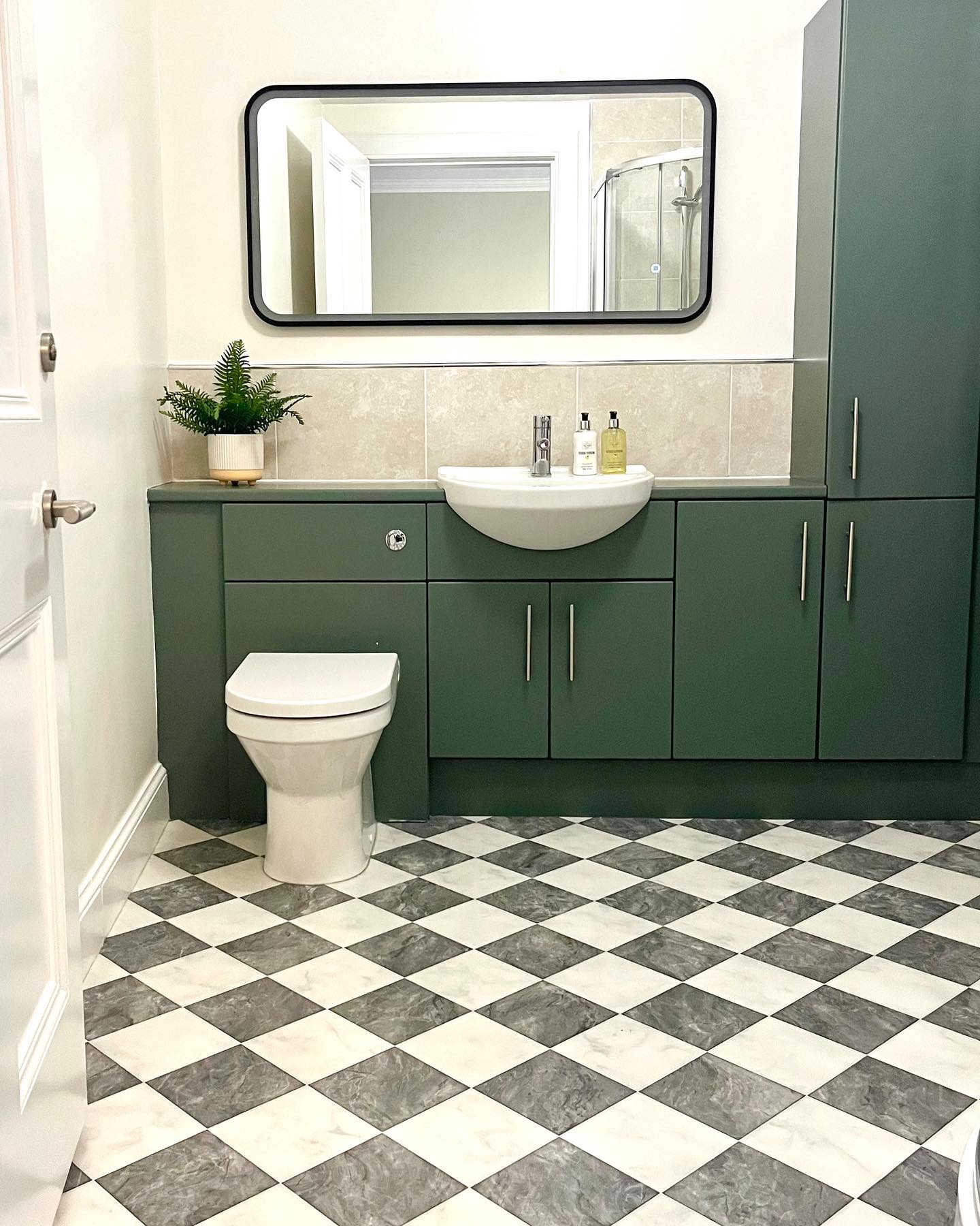 Due to time constraints, we couldn’t replace the bathrooms at the St Andrews project but we did give them a mini makeover by installing new flooring and painting the walls and units. It’s definitely given them a lift and extended the life of the existing sanitary ware. Small changes can make such a difference. Swipe right to see the before.