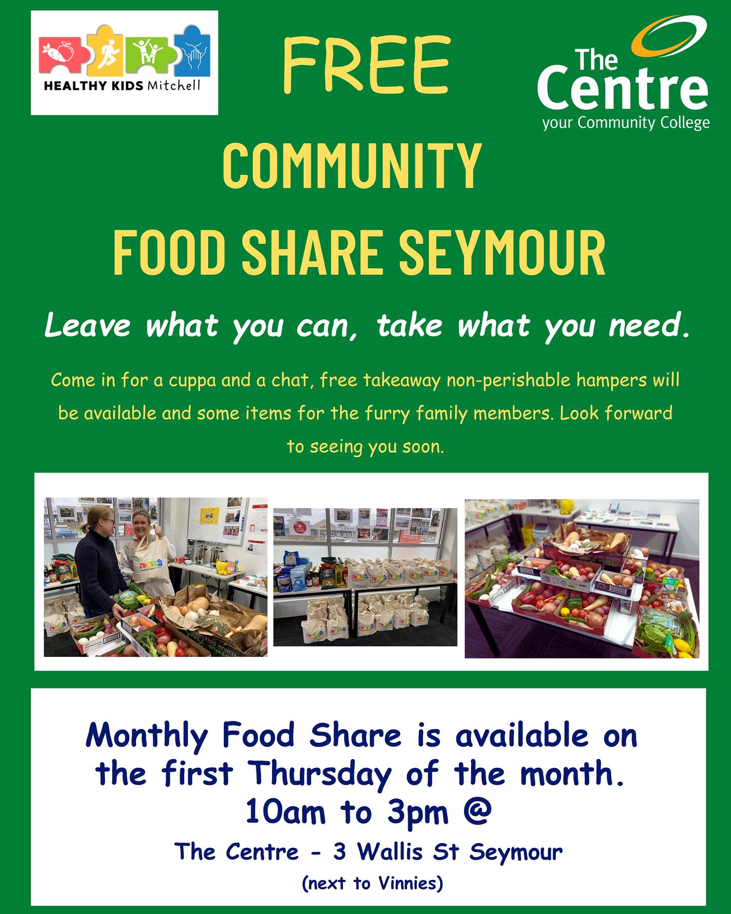 The next Community Food Share is coming up this Thursday.
