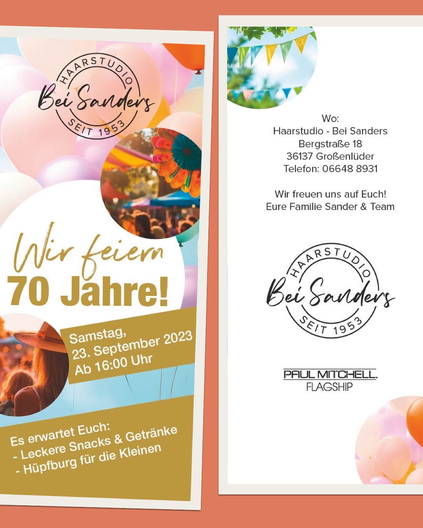 Wir werden 70. 🥳🙈
Und das muss gefeiert werden!
Los gehts am Samstag, 23.09.23 um 16 Uhr. 🤩
▶️ Open End 🤪
Es erwartet euch:
- Getränke 🥂🍻
- Snacks 🥨🥖
- Hüpfburg 🎪
- Und vieles mehr!
Seid gespannt. Wer ist dabei?
#jubiläum #70jahre #dasmussgefeiertwerden🎉