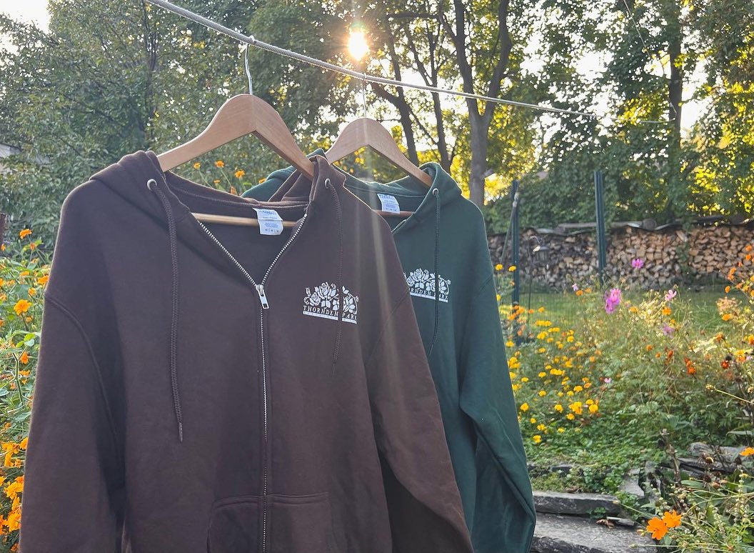 Cool autumn nights… morning walks amongst the Thornden trees…no matter where, keep cozy with our NEW hoodies! 🪵🍁
Available in premium fabric & zip-up options, in our new nature-inspired color palette. Available at the Westcott Street Fair this Sunday, October 1st!
$45 each!
