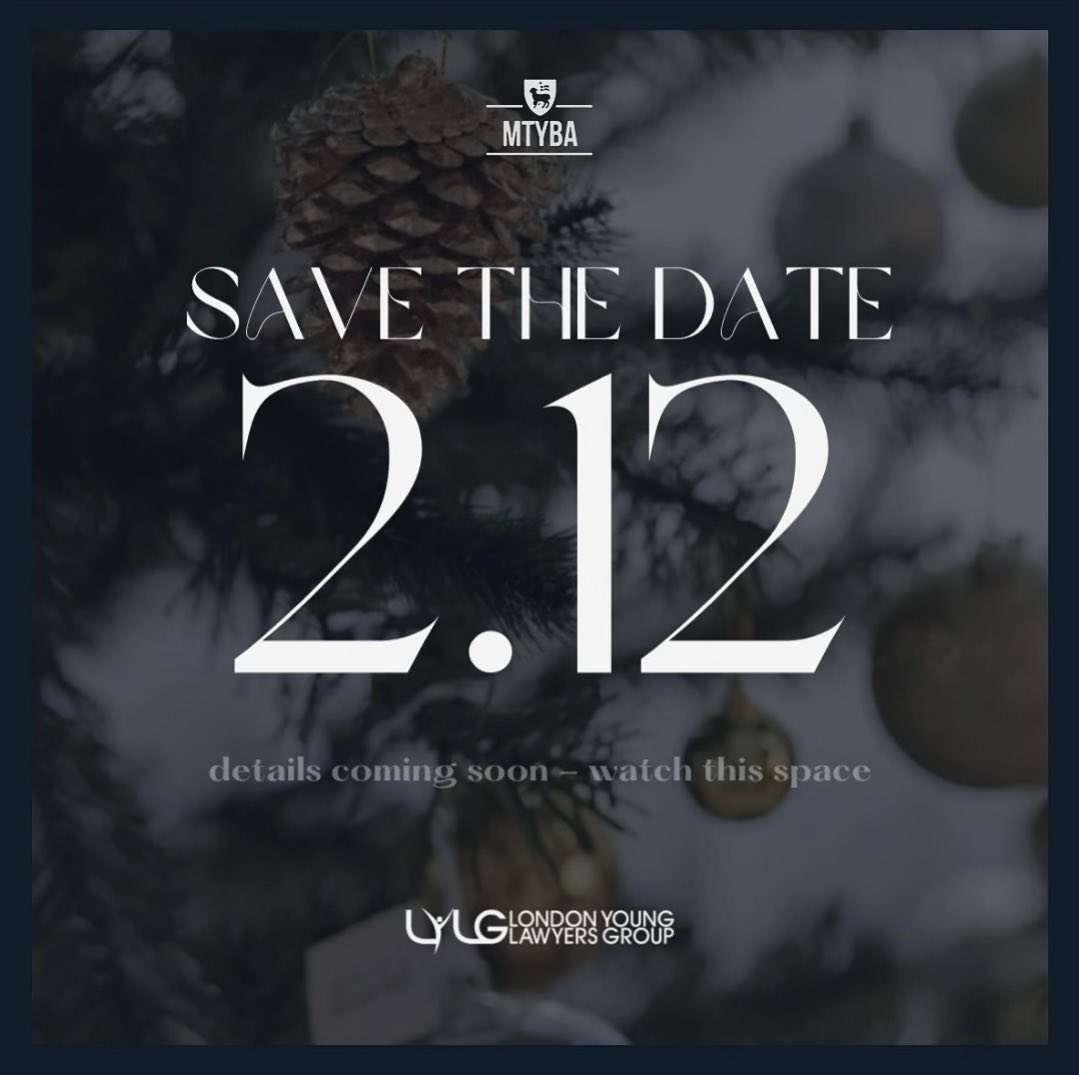 Did someone say Winter Party?! Save the date 2 December 2023! More to be revealed in due course…🥂 @mtyba_ #christmasparty #networking #law
