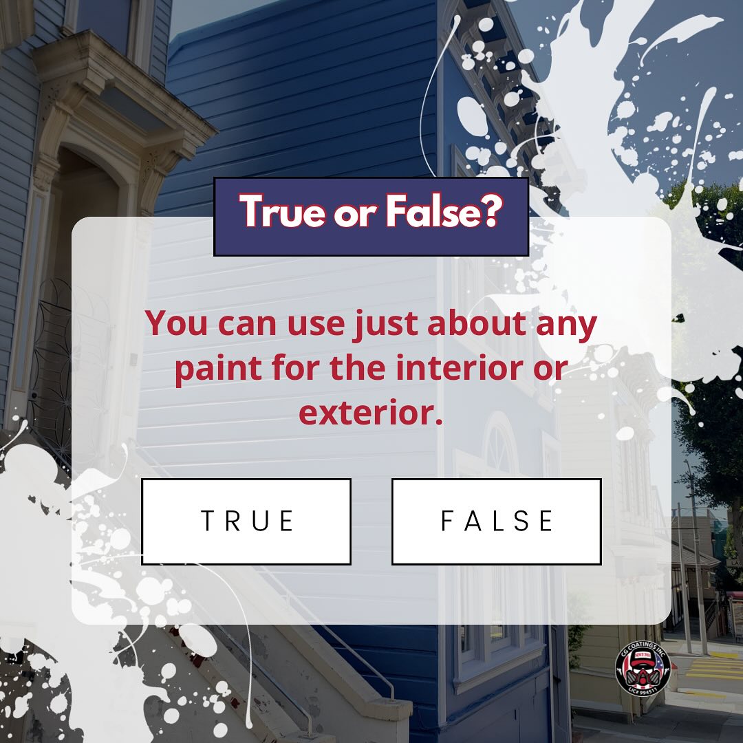 All paint is the same as the true or false. 🤔 It is fair to say that there is no such thing as "just paint." Different applications, materials, and conditions require additional paint capabilities to function correctly. For instance, interior and exterior paints must be functional and aesthetically pleasing, while paint used on concrete must be stain and weather-resistant. As such, selecting the right color for the job is important, as some of the more cost-effective options may not always meet your needs. With CGCoatings Inc., we carefully weigh the advantages and disadvantages of the various paints and select the one that best fits the application. #cgcoatings #commercialpainting #paintingcompany #professionalpainting #housepainters #designinterirors #commercialpaintingcompany