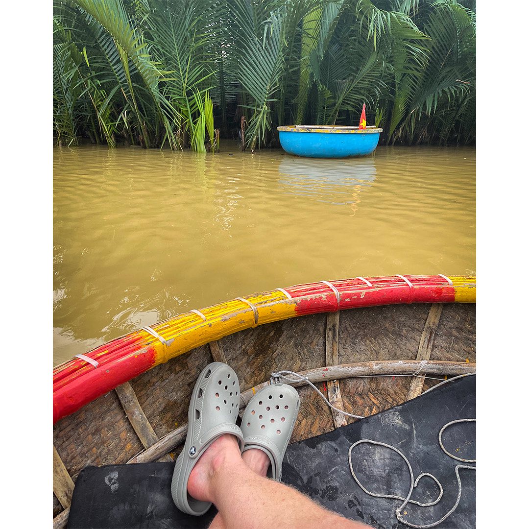 Coconut basket boating was quite something 🛶 @crocs #crocs