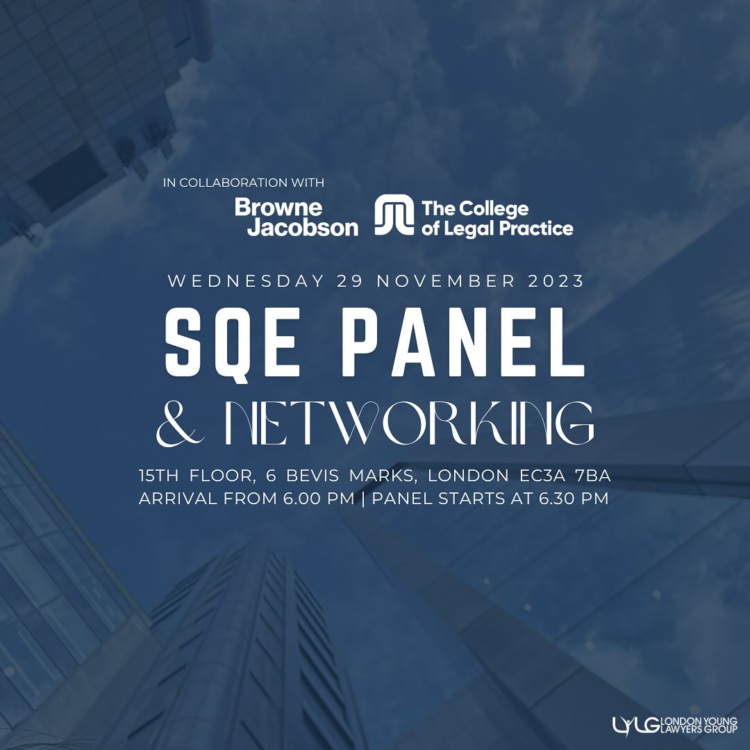 Interested in finding out more about the new Solicitor Qualifying Exams (SQE)?
If so, then come and join us at our next panel event in collaboration with Browne Jacobson and College of Legal Practice 🙌
Get your ticket today via Eventbrite (linked in our bio 🔗)
*members can join for the networking session only, separate tickets category (limited spaces)