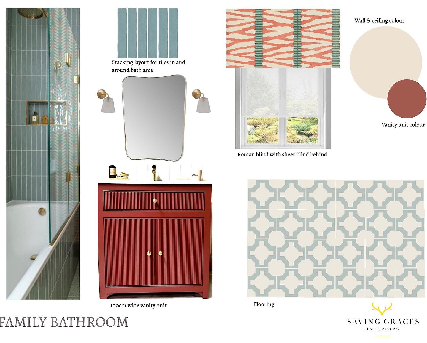 My clients have embraced colour and pattern for their family bathroom and I think this will be such a fun space. I believe that bathrooms deserve just as much consideration as other rooms in a home, we spend a fair bit of time here so it’s a great opportunity to create a vibrant and uplifting space to start or end your day 😊.