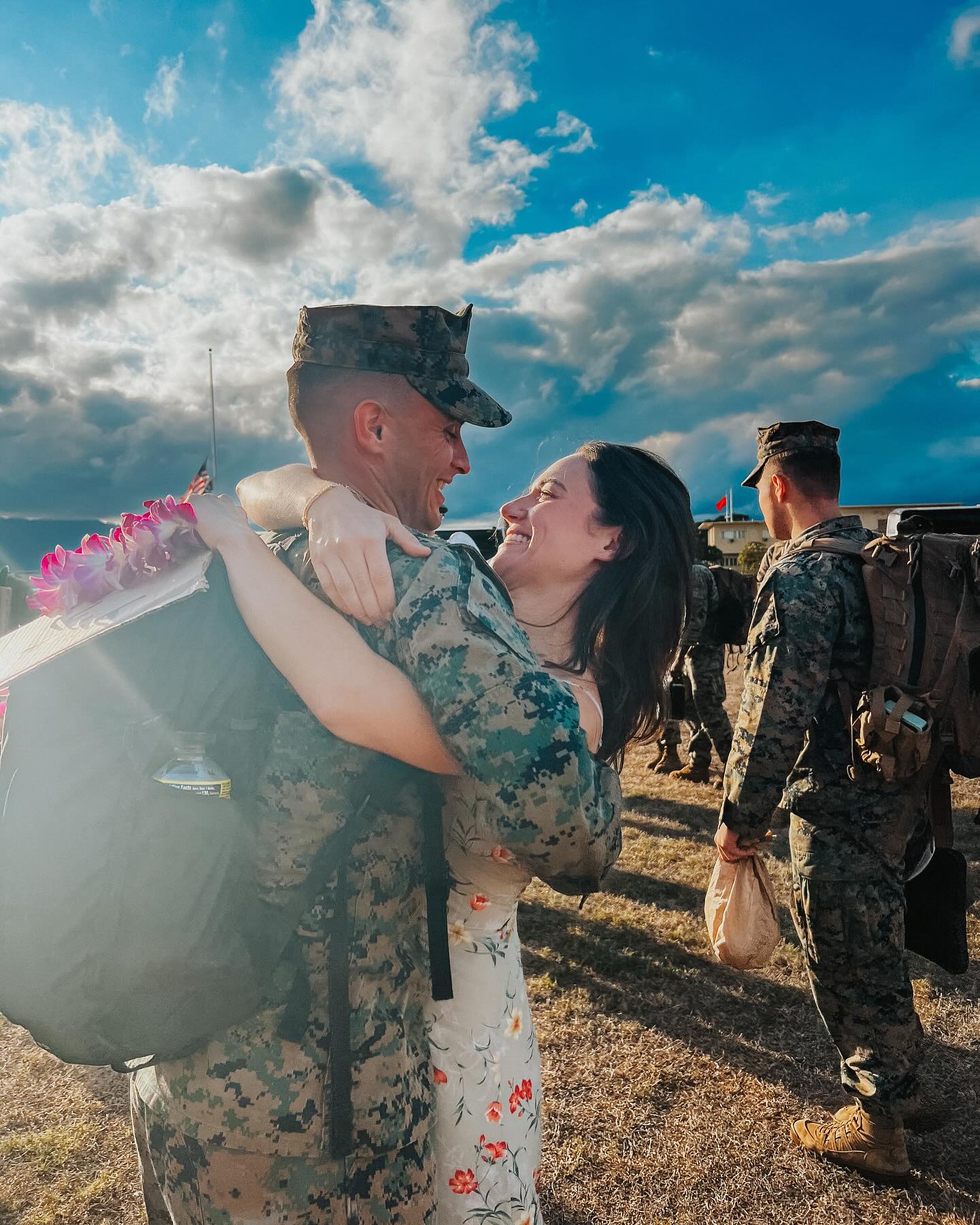 Pure joy, a series. Welcome home, my love. #readyfordatenight