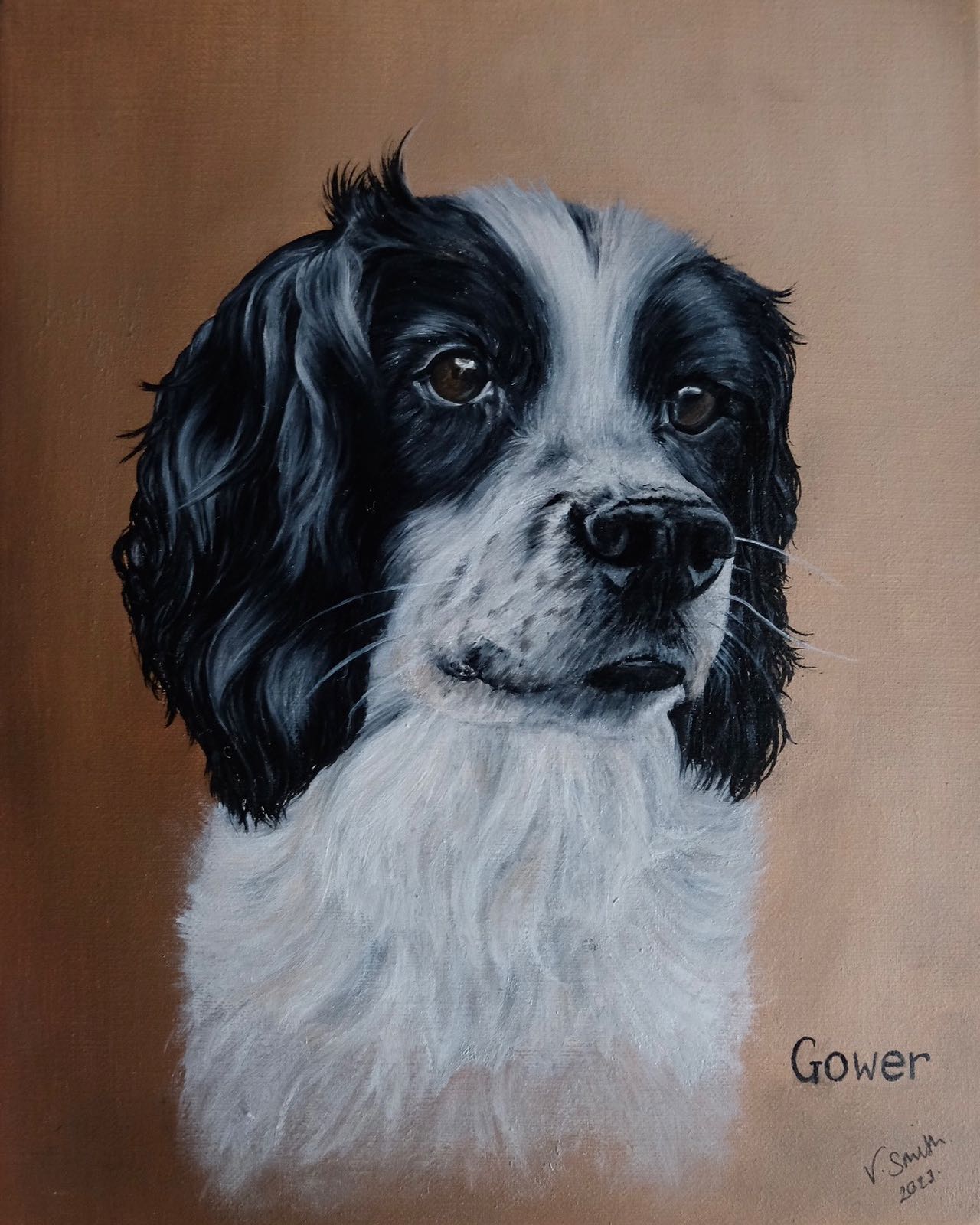 Gower 🤍
The second of my two paintings for Tina’s mother. I am told this is her most treasured possession, and her best friend! So glad I managed to capture his expression so well.
Thank you again for commissioning me!
Oil on canvas (8x10”)