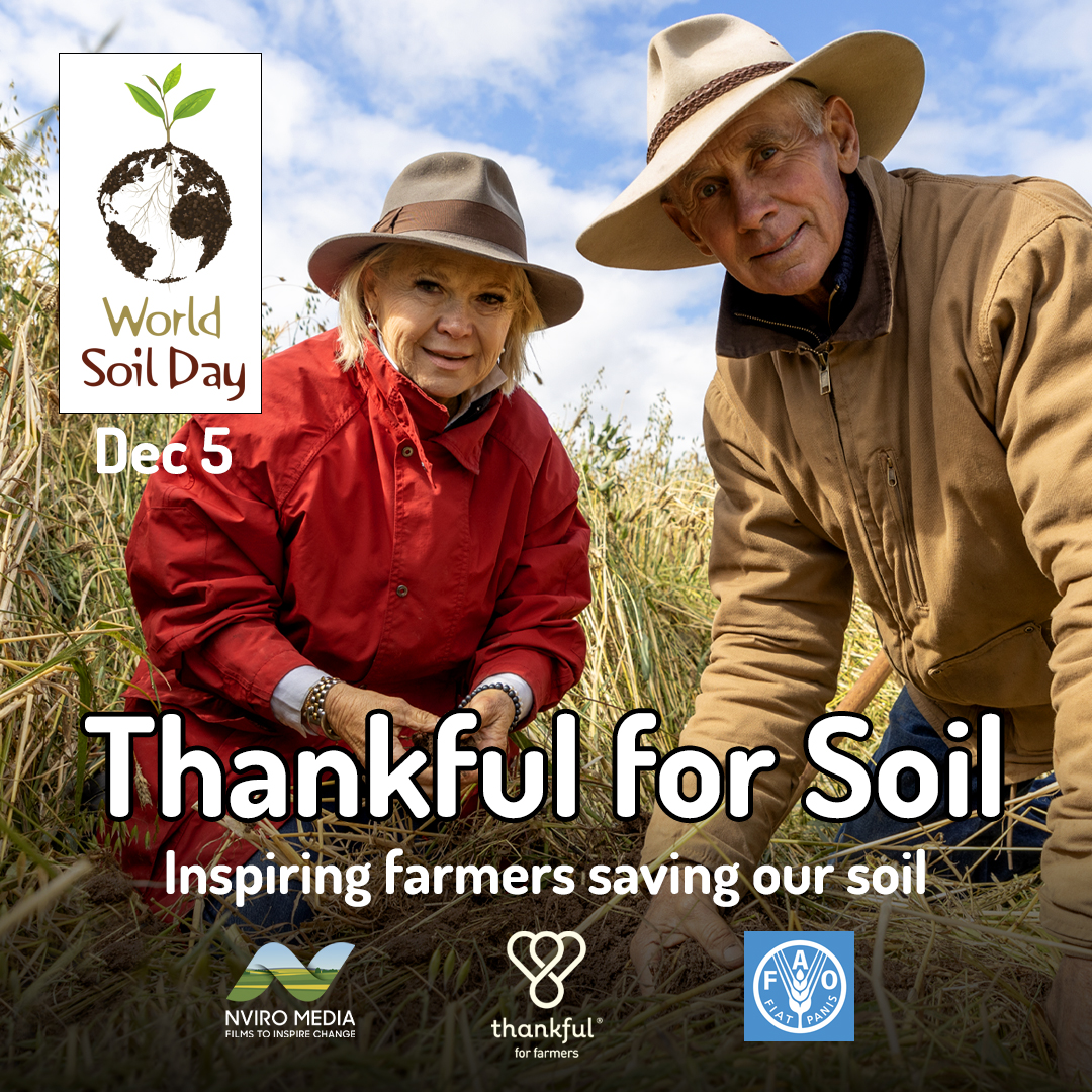 World Soil Day is almost here! Tuesday 5th December!
Join Thankful4Farmers and @nviromedia at the free online premiere screening of our latest film, "Thankful for Soil."
🌱 About the Film: "Thankful for Soil" delves into the inspiring stories of Australian farmers harnessing the power of the soil beneath their feet to combat climate change and shape a brighter future for their family farms.
🌏 Our Collective Goal: Over the next year, our mission is to make this impactful film accessible to farming and urban communities across Australia. By doing so, we aim to spark meaningful conversations about the vital role of soil health. Through these conversations, we hope to inspire farmers and consumers alike to delve deeper into understanding how a focus on soil health can lead to more resilient farming systems, address climate change, and foster a healthier food ecosystem for a brighter future.
Please join us
Day : Tuesday, December 5, 2023 - World Soils Day
Time: 7:00 pm to 8:00 pm
Agenda:
• 7:00 pm - 7:45 pm: Film Screening
• 7:45 pm - 8:00 pm: Q&A session with Featured Farmers, Kim McDonnell & Mike Chuter (Thankful4Farmers) and Suzannah Cowley and Nigel Christensen (Nviro Media).
•
🎟️ Registration: Link in bio
Thanks to the passionate farmers who shared their Soil story
Steph & Sam Trethewey @stephtrethewey @tas_ag_co
Graham Finlayson @bokhara.plains
Dave & Alice Woods Coorangy
Rhonda & Bill Daly @rhonda.daly
Matthew Evans @fat_pig_farm
and our Soil advocates Michael Crawford Soil CRC, Kirsty Yeates and Robin Tait @robin_tait
Michael McCormack @m_mccormackmp
Meryl Swanson MP @merylswanson
National Farmers' Federation @nationalfarmers
Food & Agriculture Organization of the United Nations @fao
World Soils Day Soil CRC @soilscienceaust
Murray Watt Department of Agriculture, Fisheries and Forestry Department of Environment and Science @murraypwatt
Tanya Plibersek Australian Minister for the Environment and Water @tanyaplibersek
@nationallandcarenetwork
@mullooninstitute
@sustainable_farms_anu
@landcareaustralia @landcare_nsw @landcarevic @landcare_sa @landcare_tasmania @landcare_wa