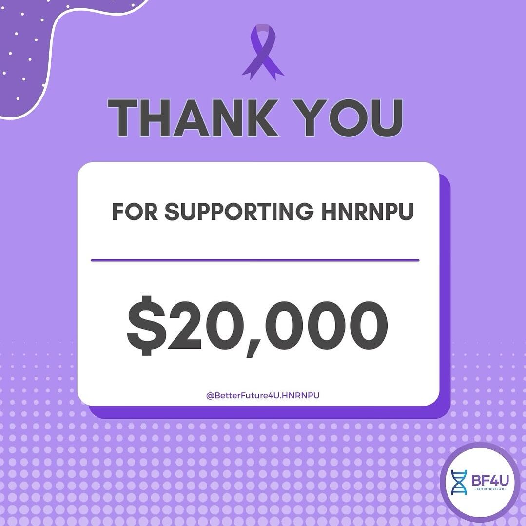 We just made it to our first major milestone $20,000 raised to help continue research for HNRNPU and we could not have done it without your help! 🫶
Every dollar, every share, every awareness post has gotten us here 💜 THANK YOU! We still have more work to do to reach our $100,000 goal and we are so grateful for each and every one of you!
.
.
.
#HNRNPU #RareResearch #BF4U #HNRNPHrare #Research #HNRNPUresearch #Rare #RareGenes #raregenesmovement #Genetics #empowerrare
