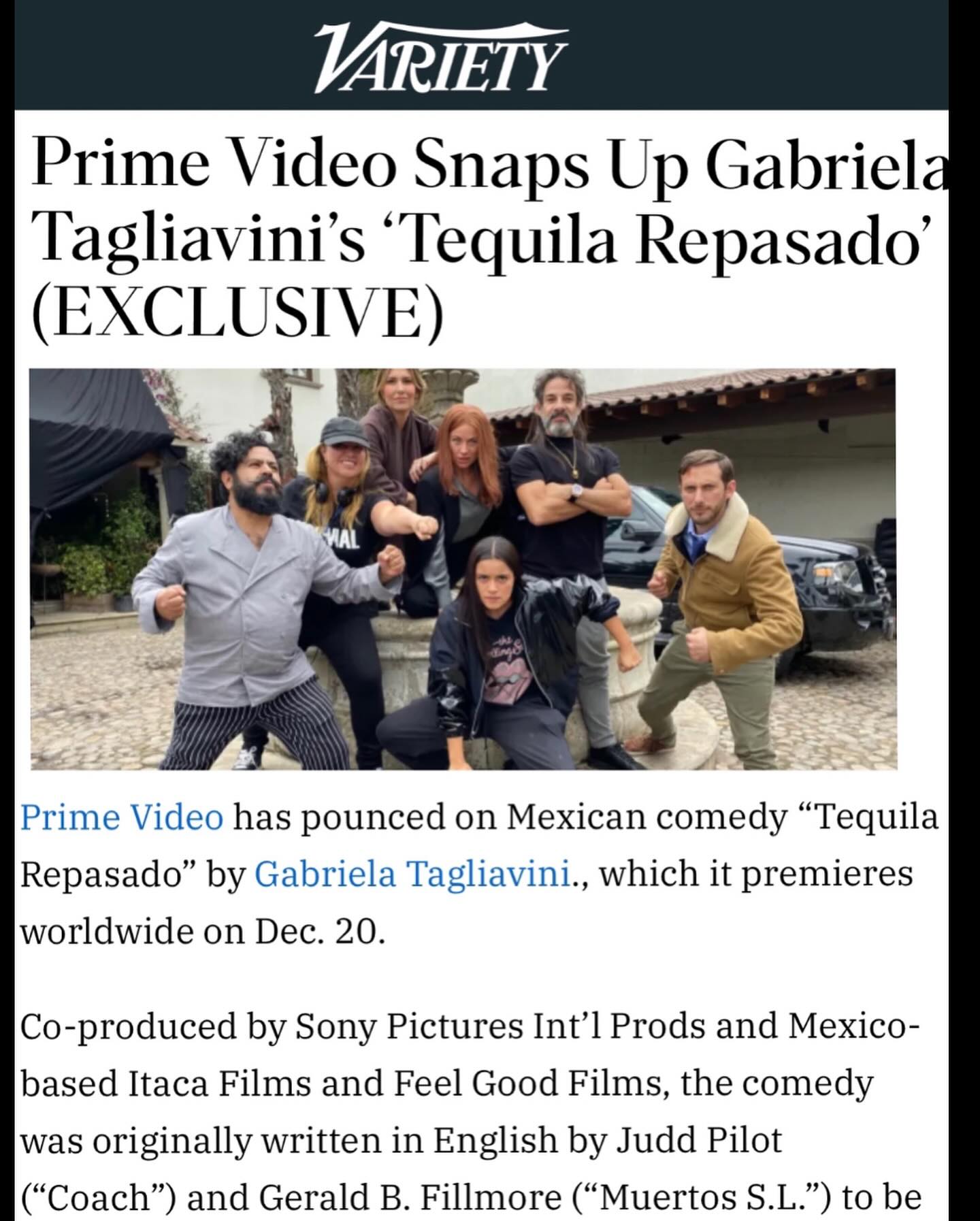 A blast from the past! My beautiful and talented friend @juddpillot and I wrote an insane time travel comedy script that @sonypictures adapted and shot in Mexico and it’s premiering on @primevideo this Christmas! 👏👏👏
TEQUILA REPASADO! 🎥