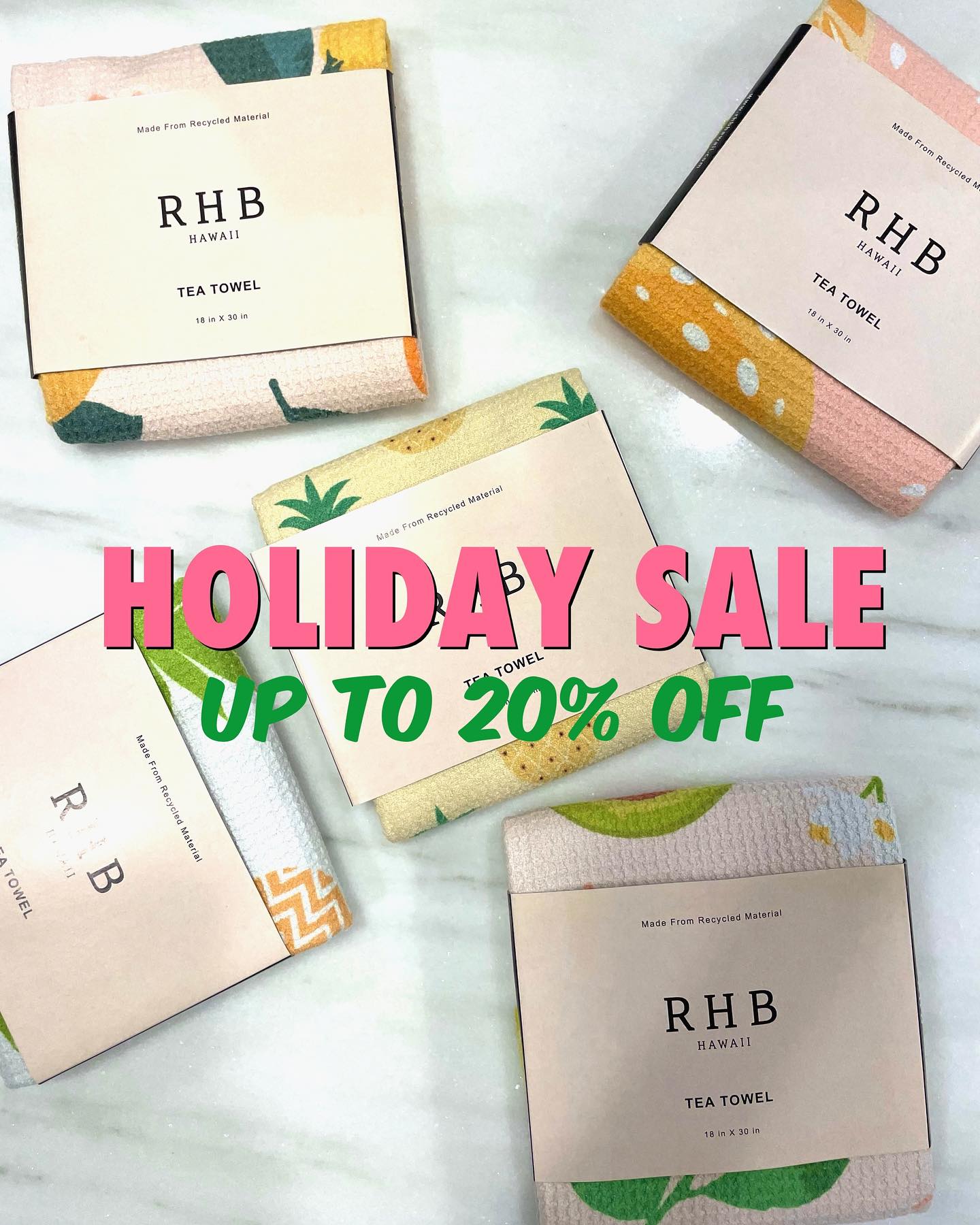 Still not done with holiday gift🎁 shopping? Don't worry, there's still time: hours left to order for delivery 🚚 📦 before Christmas! #enjoyupto20percent #rhbhawaii #rhbhawaiiteatowel #homedecor #teatowel #kitchenaesthetic