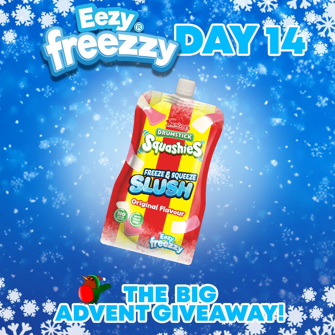 Day 14: Unwrap Today’s Eezy Surprise! 🎁
Day 14 of the Eezy Freezzy Big Advent Giveaway brings you our Co-Branding Creation Swizzels Drumsticks Slush Pouch. Perfect for your holiday plans! Swipe to see the growing prize pile. Remember, like and share this post to enter our grand prize draw! 🌟
#EezyFreezzy #Advent #Giveaway #SwizzelsDrumsticksSlushPouch