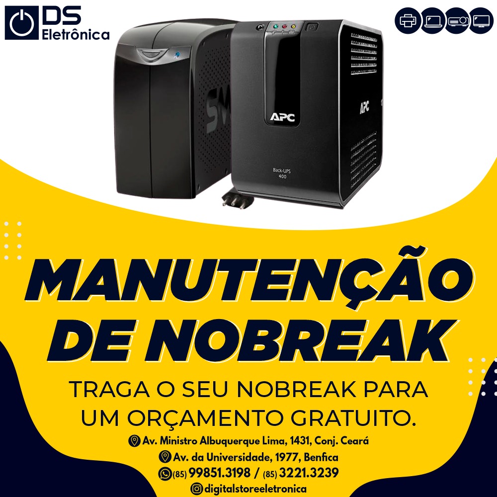 🔧 Manutenção Preventiva em Nobreaks 🔧
Evite surpresas desagradáveis! Cuide do coração da sua energia.
⚙ Serviços oferecidos:
Inspeção Técnica: Avaliação completa do estado do nobreak.
Limpeza e Ventilação: Remoção de poeira e garantia de uma boa ventilação.
Teste de Baterias: Verificação do desempenho e substituição, se necessário.
Check-up Geral: Garanta a confiabilidade do seu nobreak.
🗓 Agende sua manutenção agora e aproveite:
✅ Profissionais qualificados e experientes.
✅ Preços competitivos.
✅ Atendimento ágil e eficiente.
📞 Entre em contato conosco:
Telefone: (85) 9.9851-3198 / 3221.3239
Site: https://www.dseletronica.com.br
📍 Estamos localizados em Av. Ministro Albuquerque Lima, 1431 Conjunto Ceará e na Avenida da Universidade, 1977 Benfica, prontos para atender suas necessidades!
Não espere por falhas! Invista na tranquilidade e eficiência do seu sistema de energia. Agende sua manutenção agora e mantenha seus equipamentos protegidos. 💡🔌