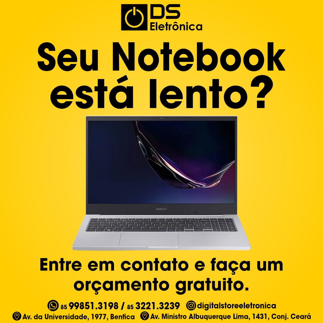 🚀 DS Eletrônica - Soluções Rápidas para Notebooks Lentos! 🚀
Seu notebook está mais lento do que uma tartaruga? Não se preocupe! Na DS Eletrônica, estamos aqui para acelerar o desempenho do seu dispositivo e devolvê-lo à velocidade máxima. Dê adeus à frustração e diga olá à eficiência!
✨ Nossos Serviços Especializados Incluem:
Otimização de Software: Removemos programas desnecessários, otimizamos inicialização e ajustamos configurações para garantir que seu notebook opere suavemente.
Atualização de Hardware: Avaliamos a possibilidade de upgrades para melhorar o desempenho, como adição de RAM e substituição de discos rígidos por SSDs para uma resposta mais rápida.
Remoção de Malware e Vírus: Livre-se de ameaças que podem estar retardando seu notebook. Realizamos verificações abrangentes para garantir a segurança do seu sistema.
Limpeza Interna: Removemos poeira e sujeira acumuladas, prevenindo o superaquecimento e garantindo que seu notebook funcione de maneira eficiente.
🌟 Por que escolher a DS Eletrônica?
Profissionais Especializados: Nossa equipe experiente e qualificada está pronta para lidar com qualquer problema que seu notebook possa enfrentar.
Serviço Rápido e Eficiente: Entendemos que você precisa do seu notebook de volta o mais rápido possível. Oferecemos serviços rápidos sem comprometer a qualidade.
Preços Competitivos: Oferecemos soluções acessíveis para atender às suas necessidades e ao seu orçamento.
📞 Agende sua Manutenção Agora!
Não deixe que um notebook lento atrapalhe sua produtividade. Agende hoje mesmo sua manutenção com a DS Eletrônica e experimente a diferença!
Contato:
Telefone: (85) 9.9851-3198 / 9.8714-9900 / 3221-3239
Website: https://www.dseletronica.com.br/