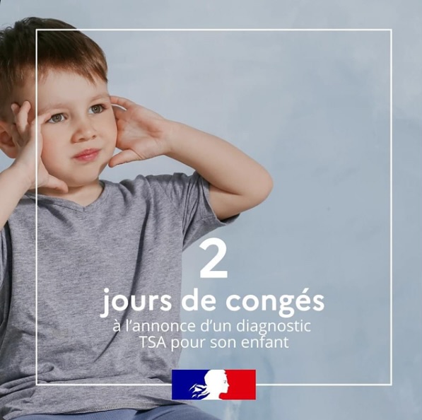 Le saviez-vous ? ☝🏻 Suite à l’annonce d’un diagnostic TSA pour son enfant, chaque salarié peut prétendre à 2 jours de congés pour événement familial. Ces congés sont accordés quelle que soit l’ancienneté dans l’entreprise. Ils n’entraînent pas de réduction de rémunération et ne peuvent être imputés aux congés annuels. ➡️ Pour en savoir plus : https://bitly.ws/33IJH
#parentalité
#autisme #gouvernement